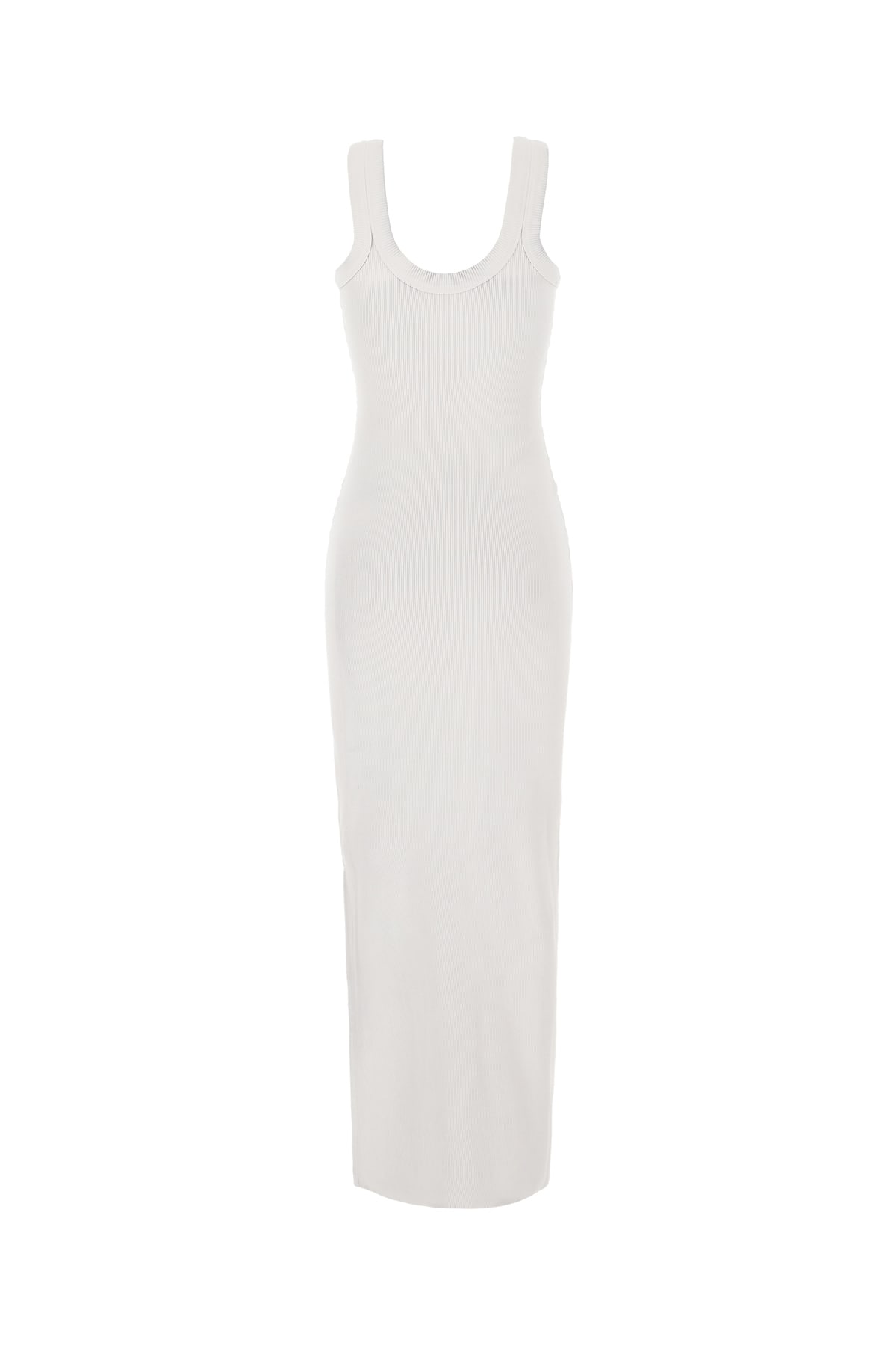 Shop Alexander Wang T Light Grey Stretch Cotton Dress In Washed Smoke White