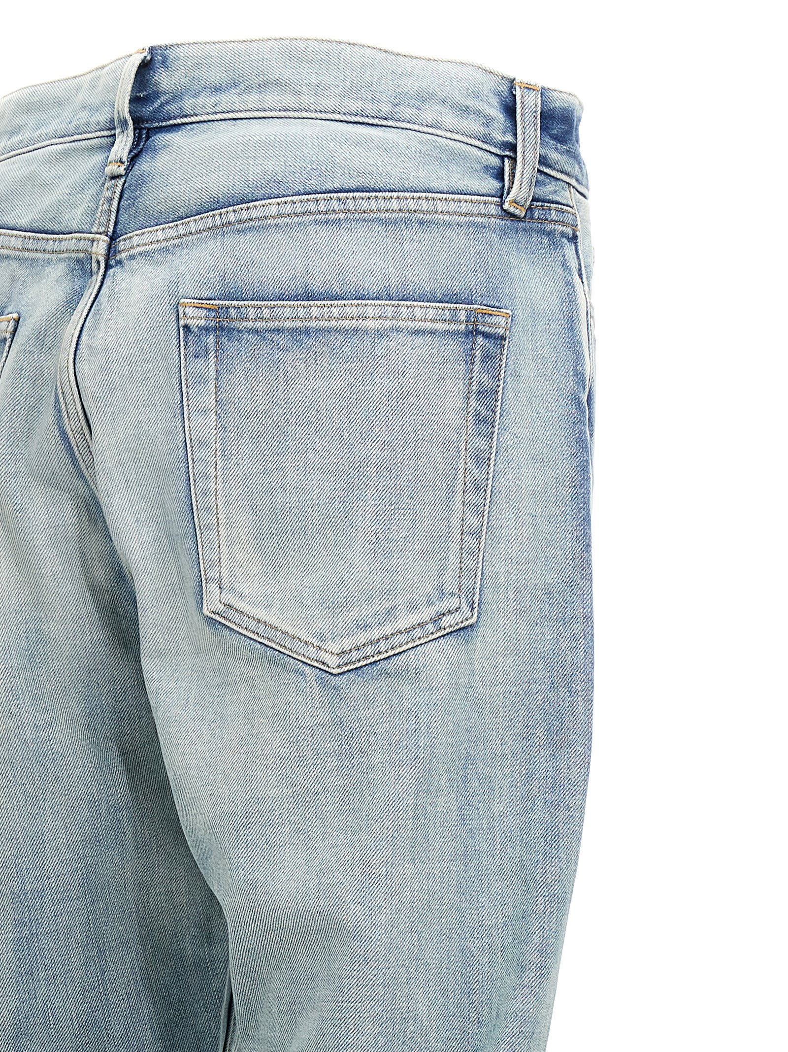 Shop Fear Of God Straight 5 Pocket Jeans In Light Blue