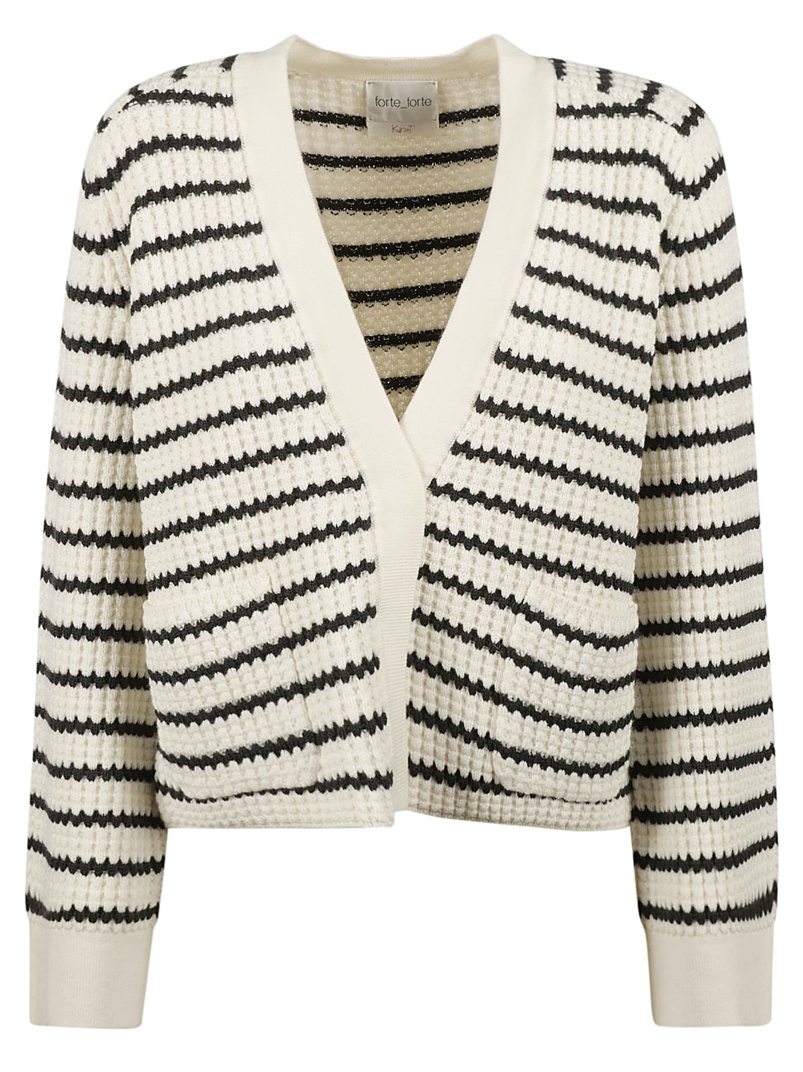 Forte_Forte Stripe Patterned Woven Cardigan