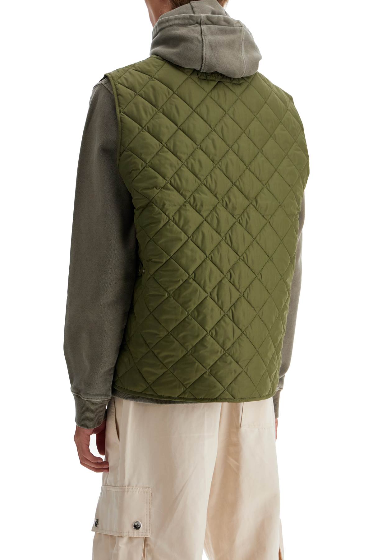 Shop Barbour Lowerdale Quilted Vest In Dark Moss (green)