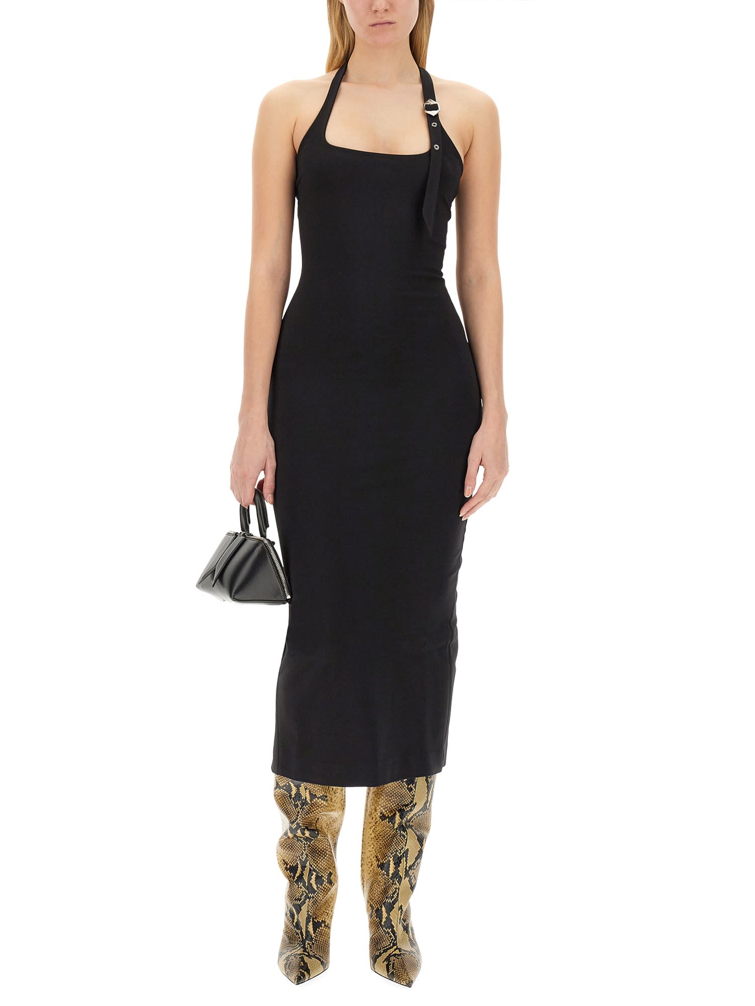 Shop Attico Midi Dress In Black