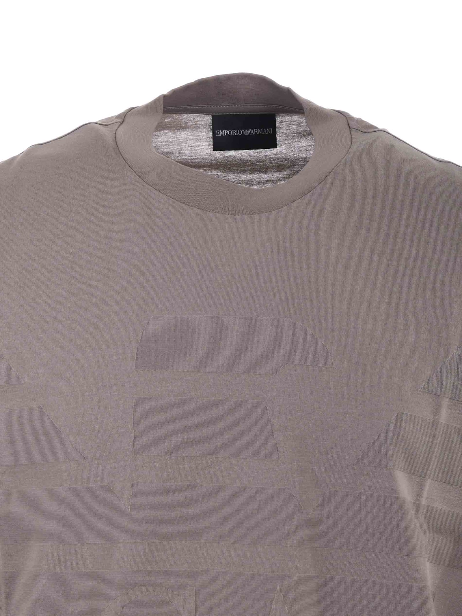 Emporio Armani Cotton T-shirt In Grey | ModeSens