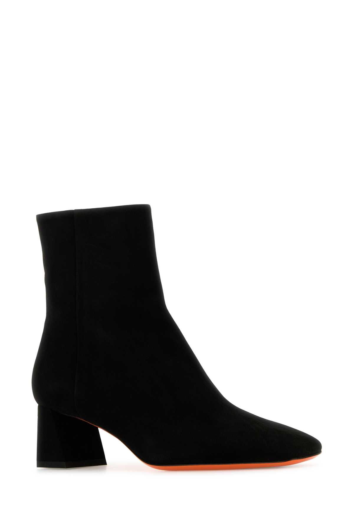 Shop Santoni Black Suede Marta Ankle Boots