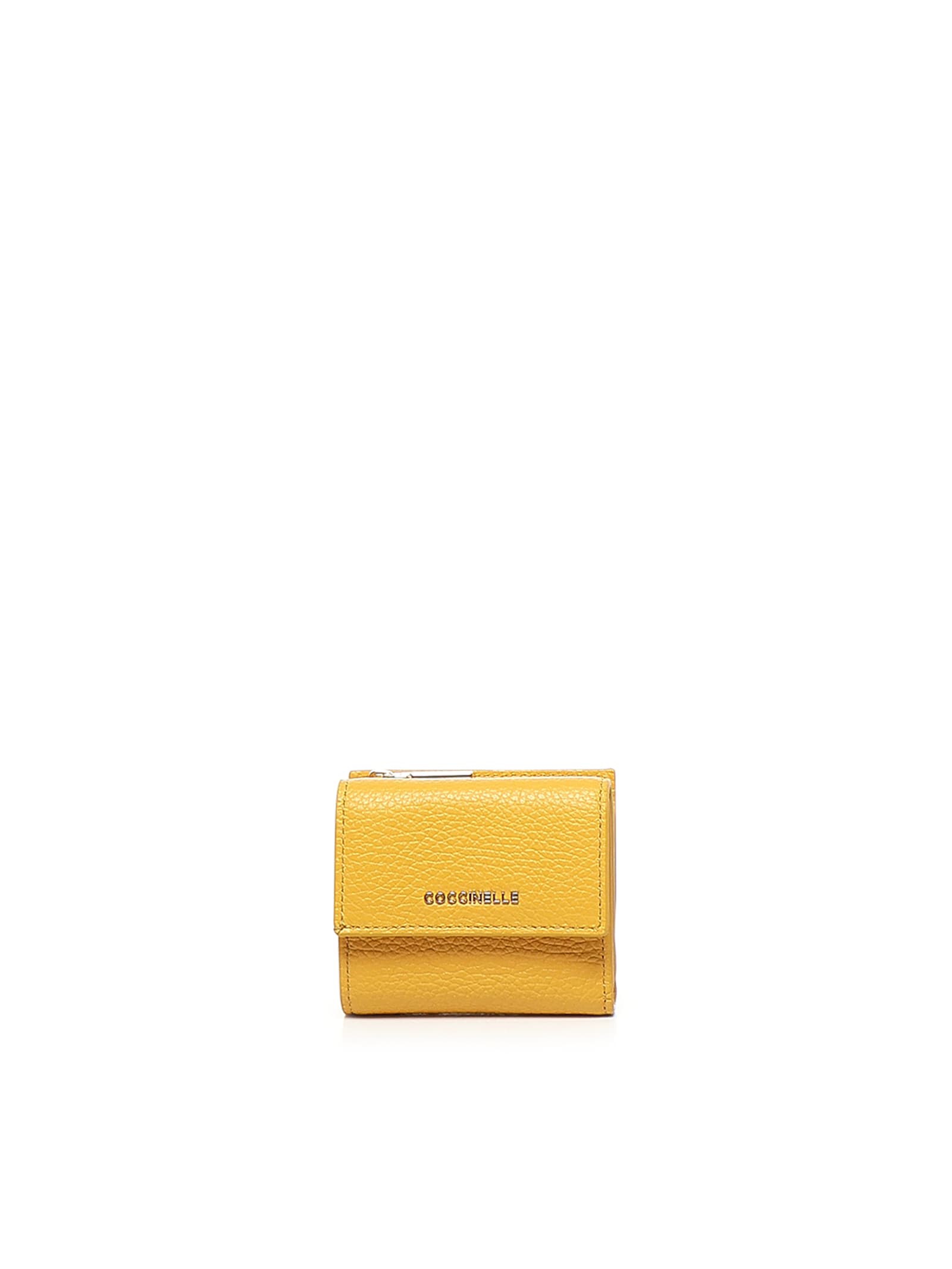 Coccinelle Grained-leather Wallet In Yellow