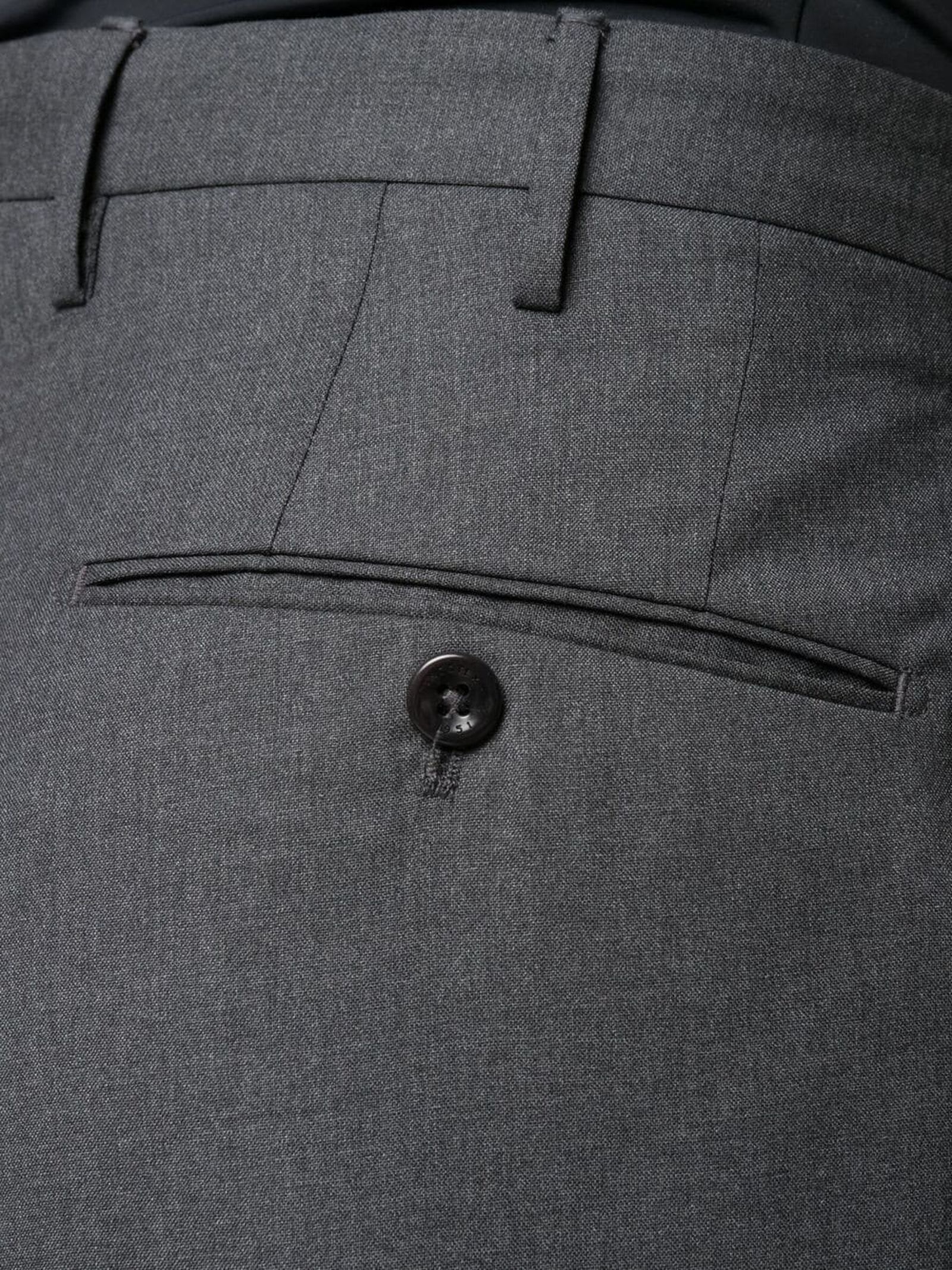 Shop Incotex Grey Virgin Wool Slim-fit Tailored Trousers