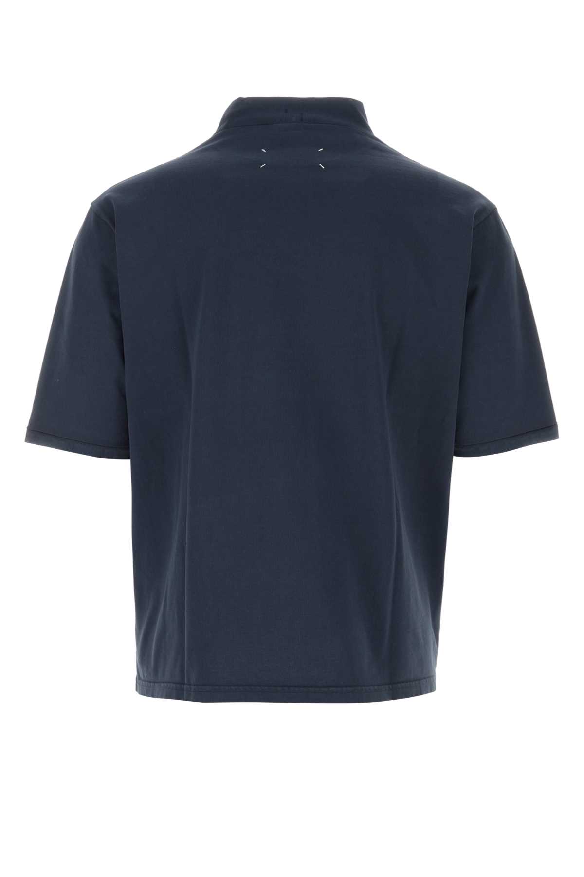 Shop Maison Margiela Navy Blue Cotton T-shirt