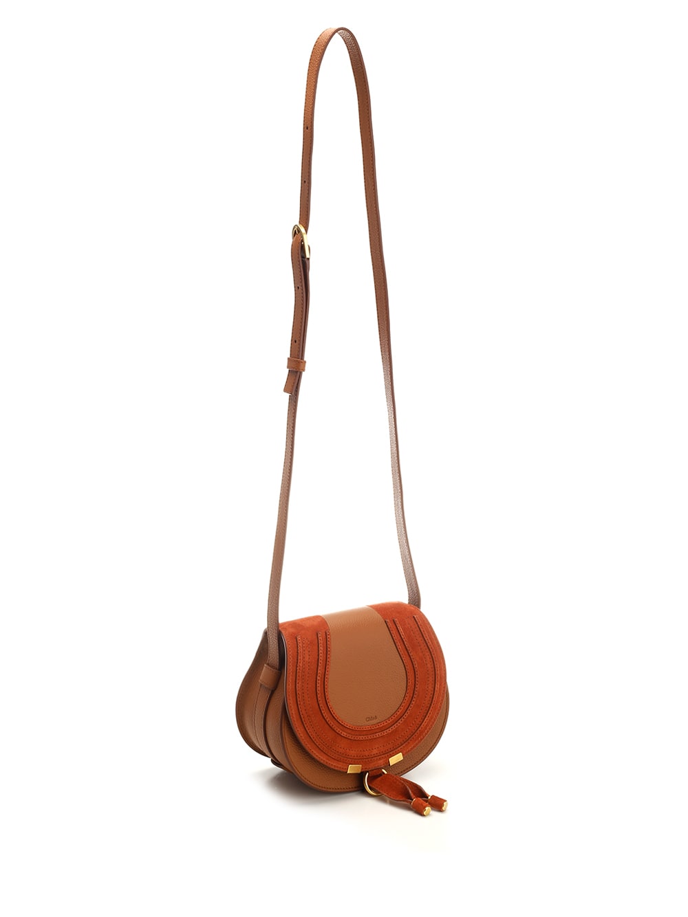 Shop Chloé Marcie Shoulder Bag In Leather Brown