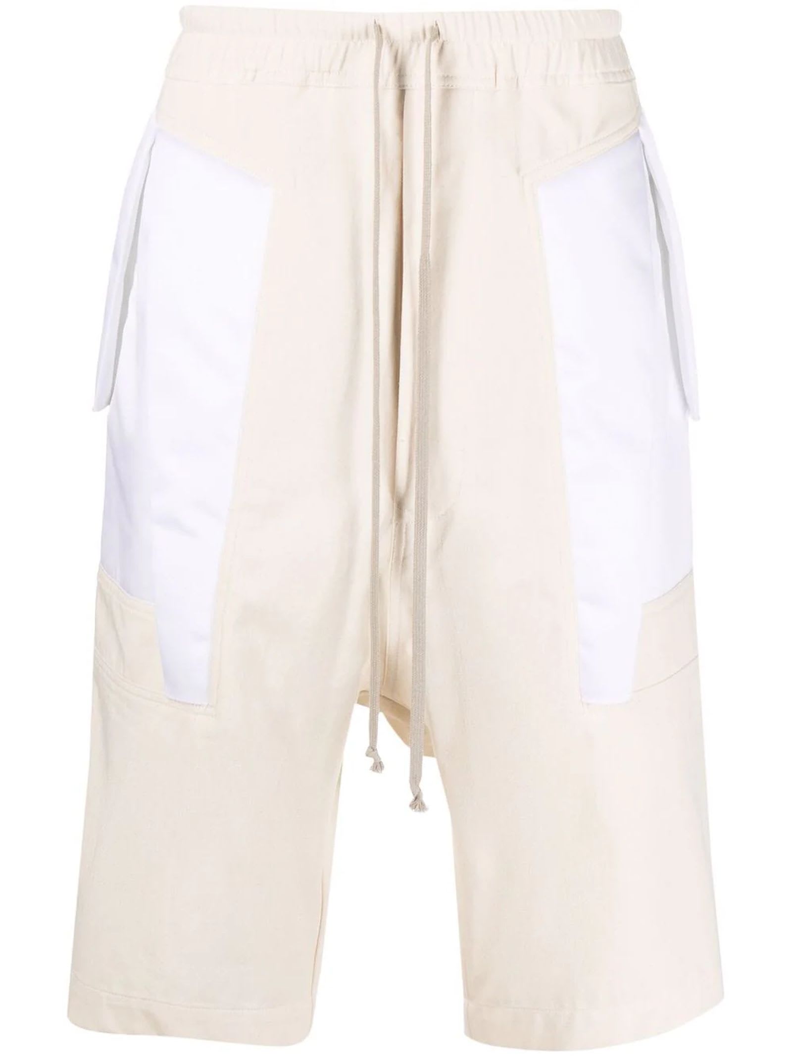 Rick Owens White Cotton Shorts