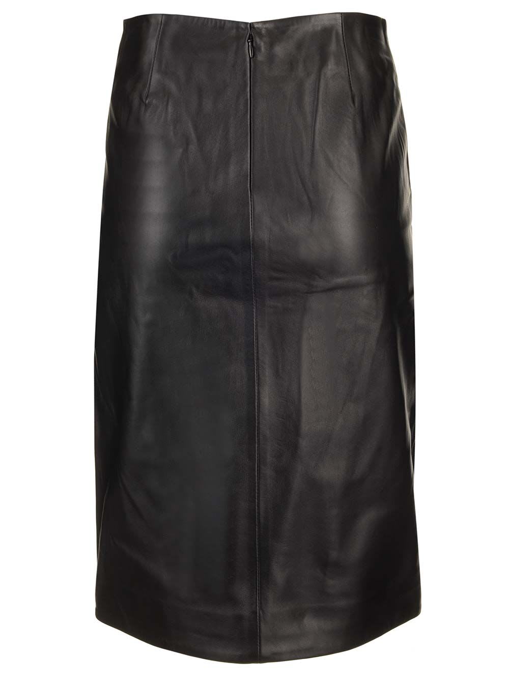 LOULOU STUDIO LEATHER MIDI SKIRT