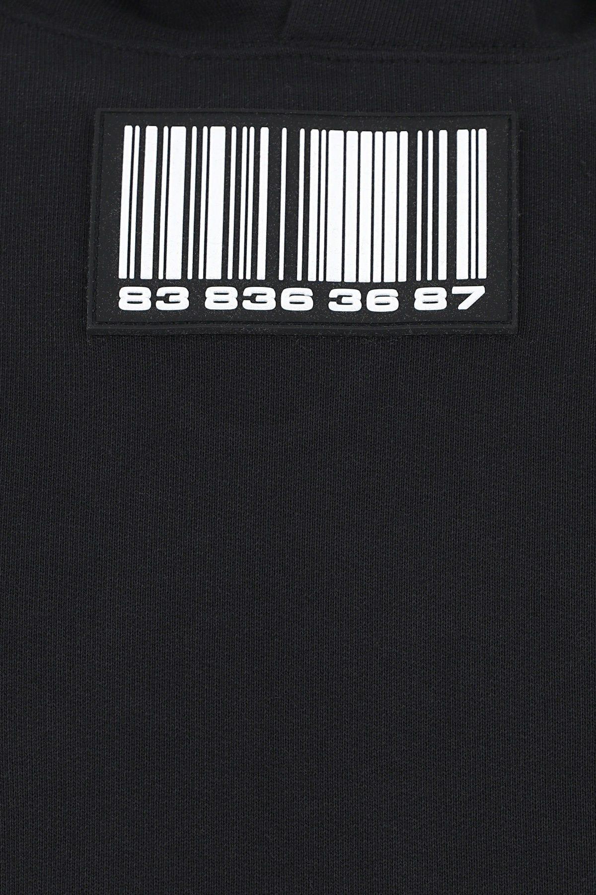 Shop Vtmnts Black Cotton Blend Oversize Sweatshirt