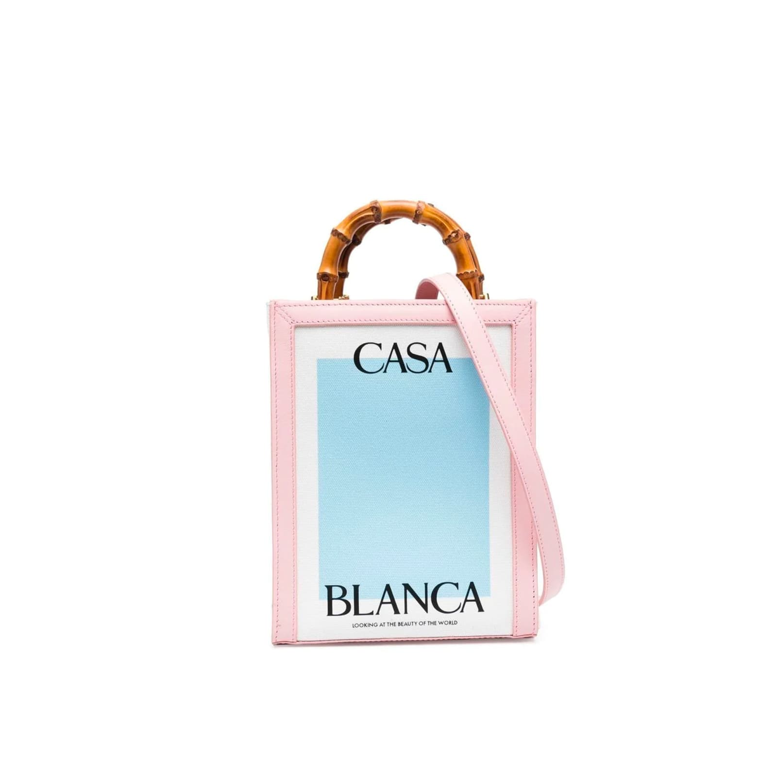 Shop Casablanca Mini Casa Vanvas Tote Bag In Pink
