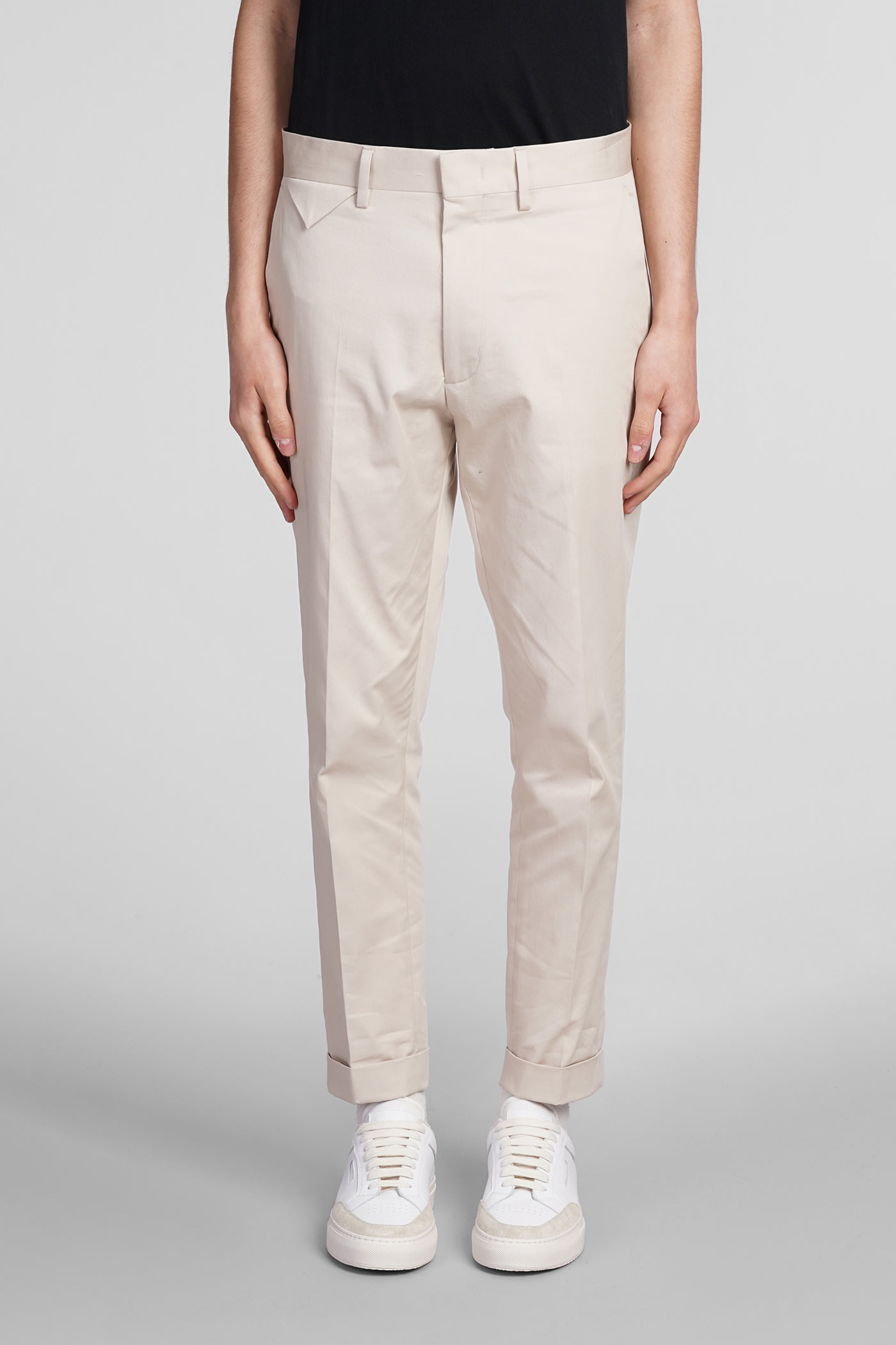 Shop Low Brand Cooper T1.7 Pants In Beige Cotton