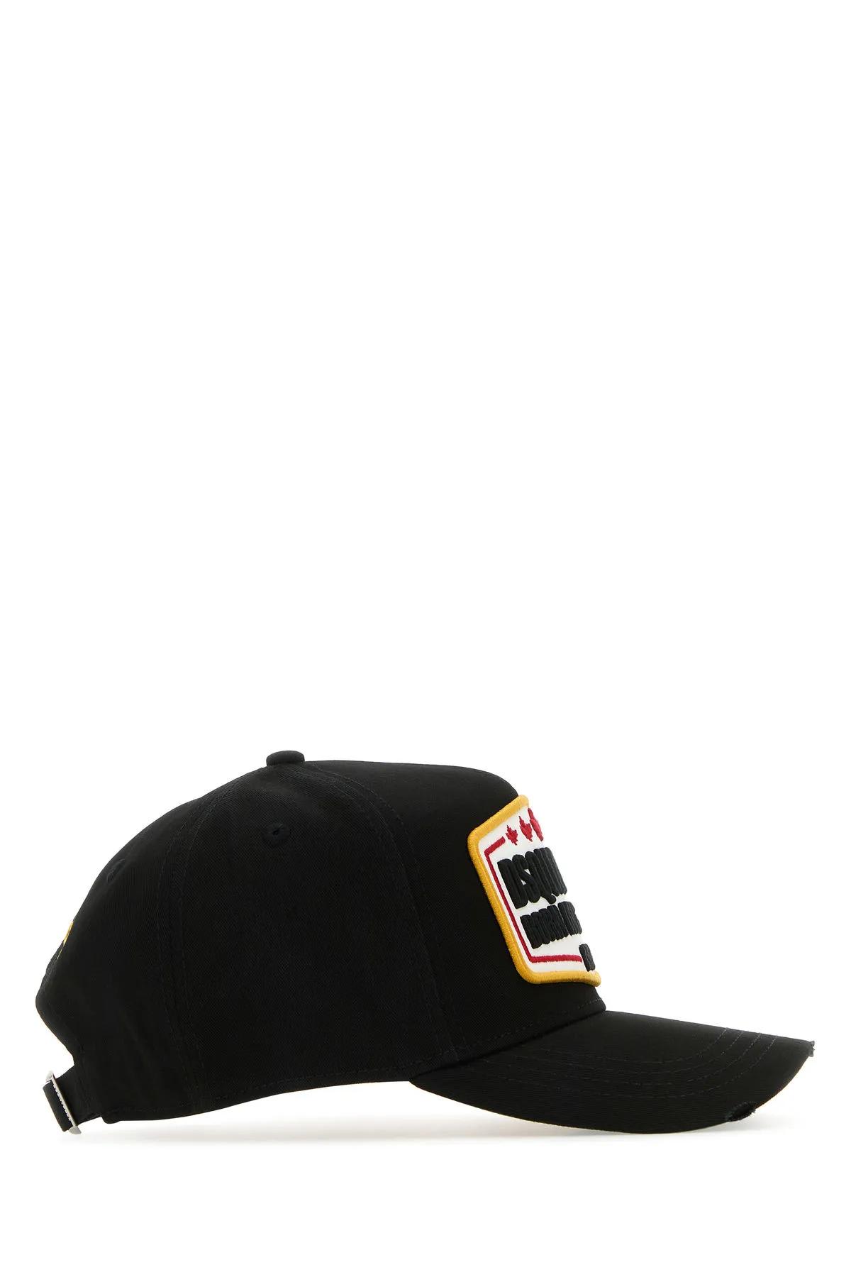 Shop Dsquared2 Black Cotton Baseball Cap