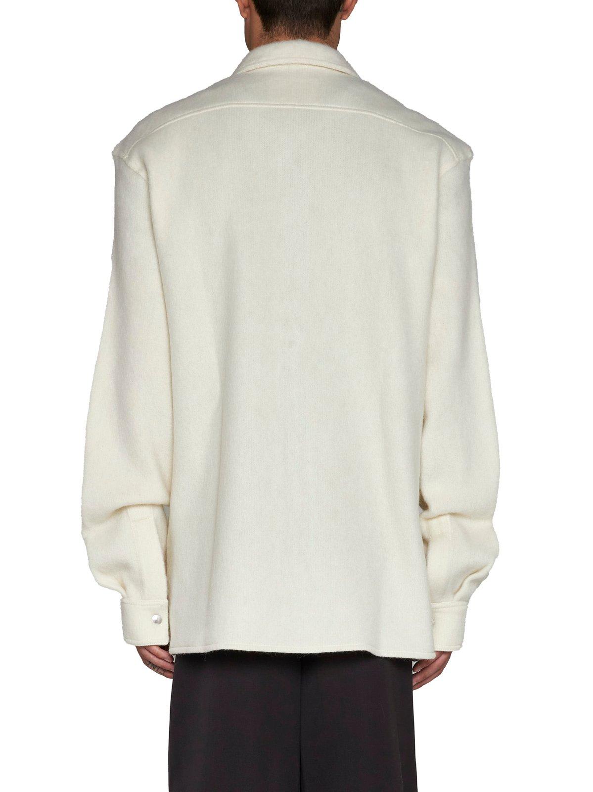 Shop Jil Sander Buttoned Long-sleeved Shirt In Grey