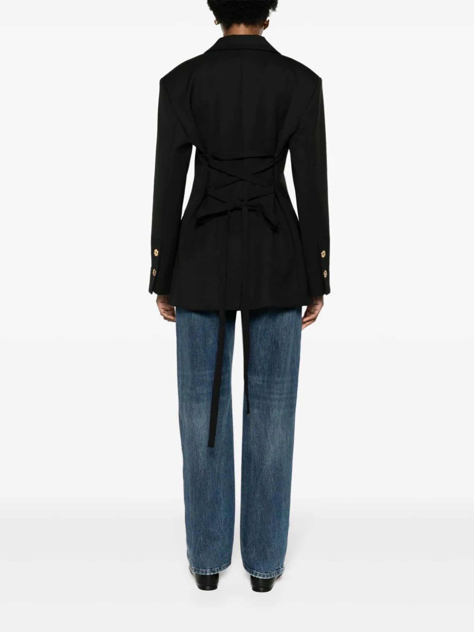 Shop Patou Black Technical Wool Twill Jacket