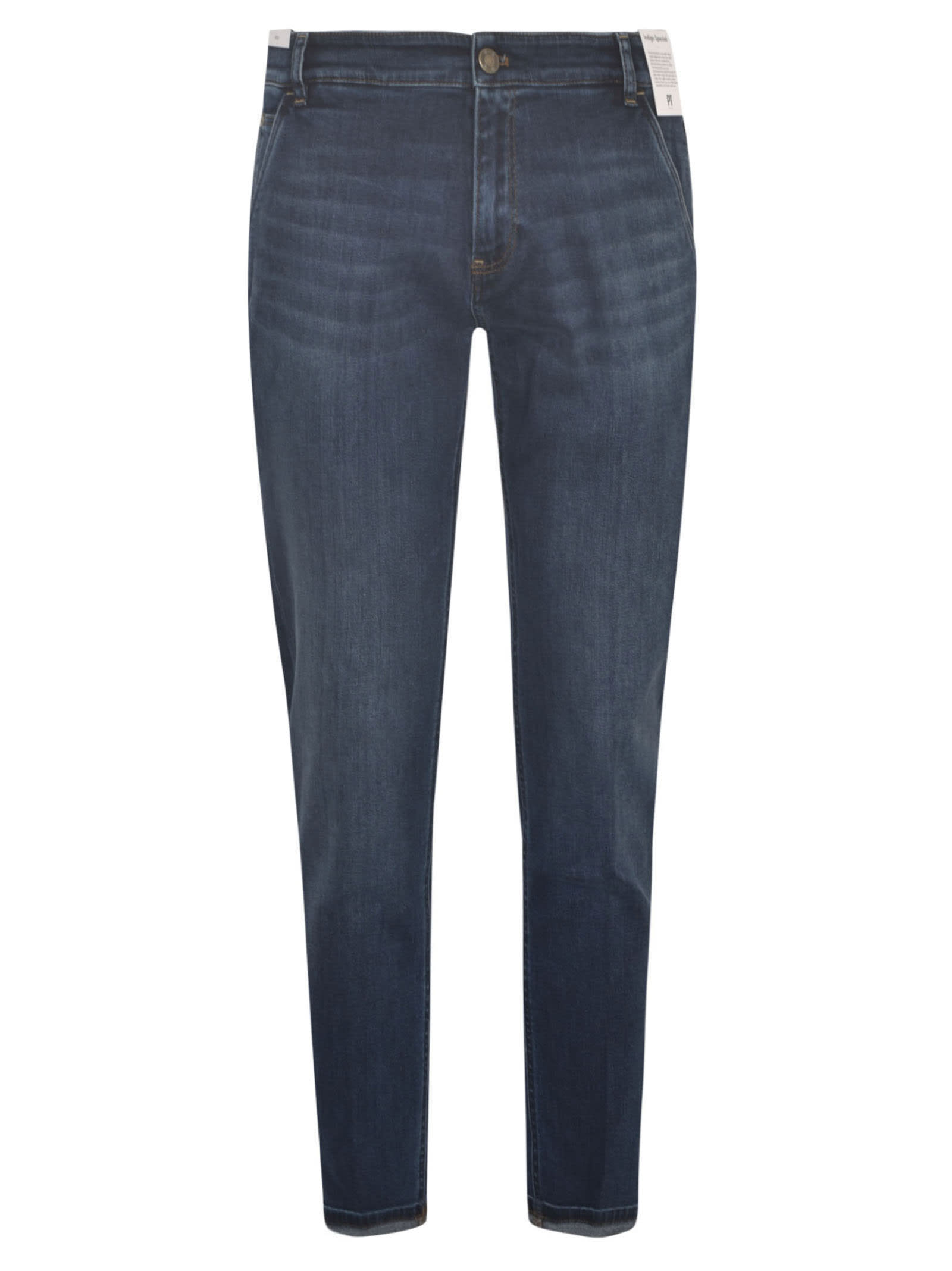 Pt01 Fitted Buttoned Jeans In Indie