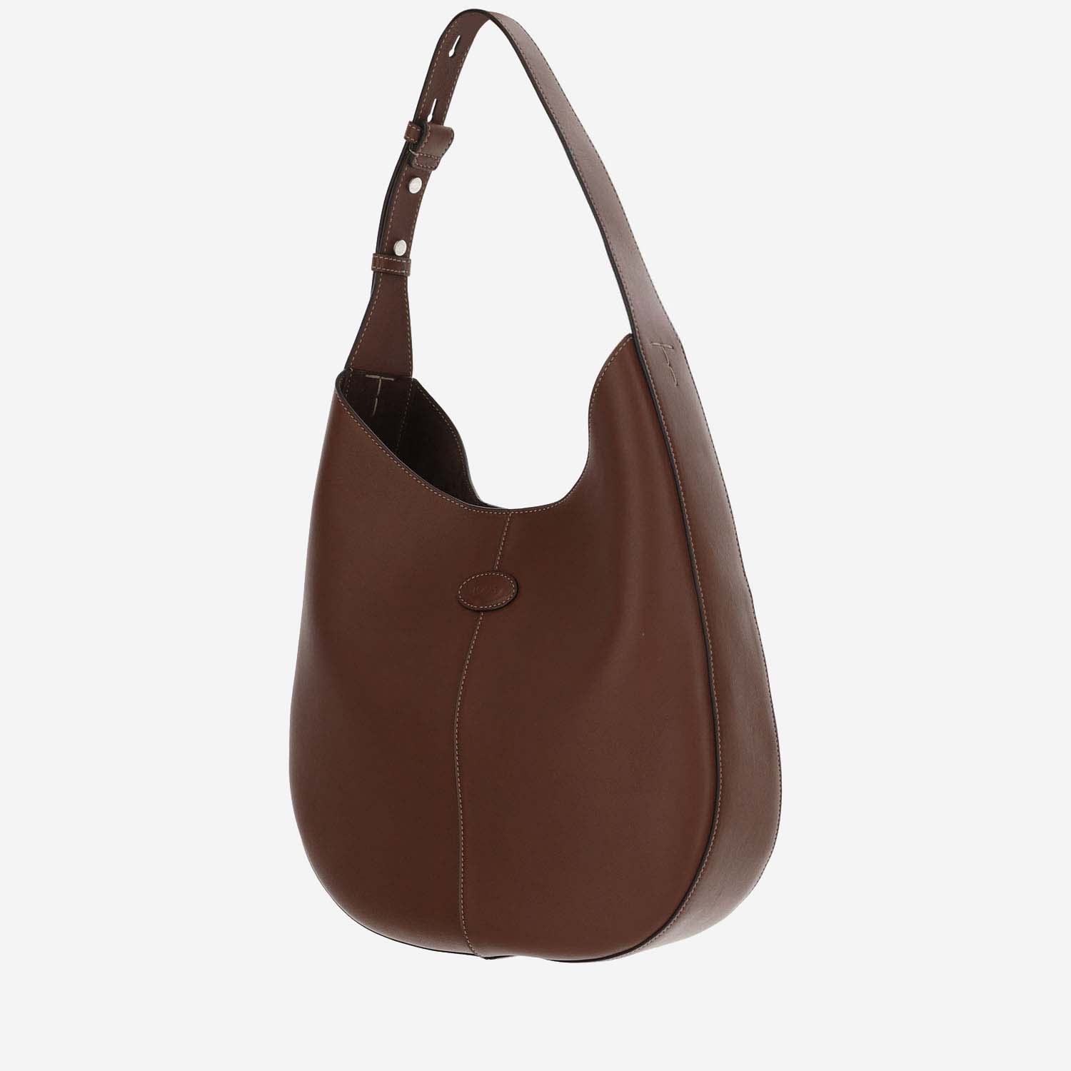 Shop Tod's Small Leather Hobo Bag