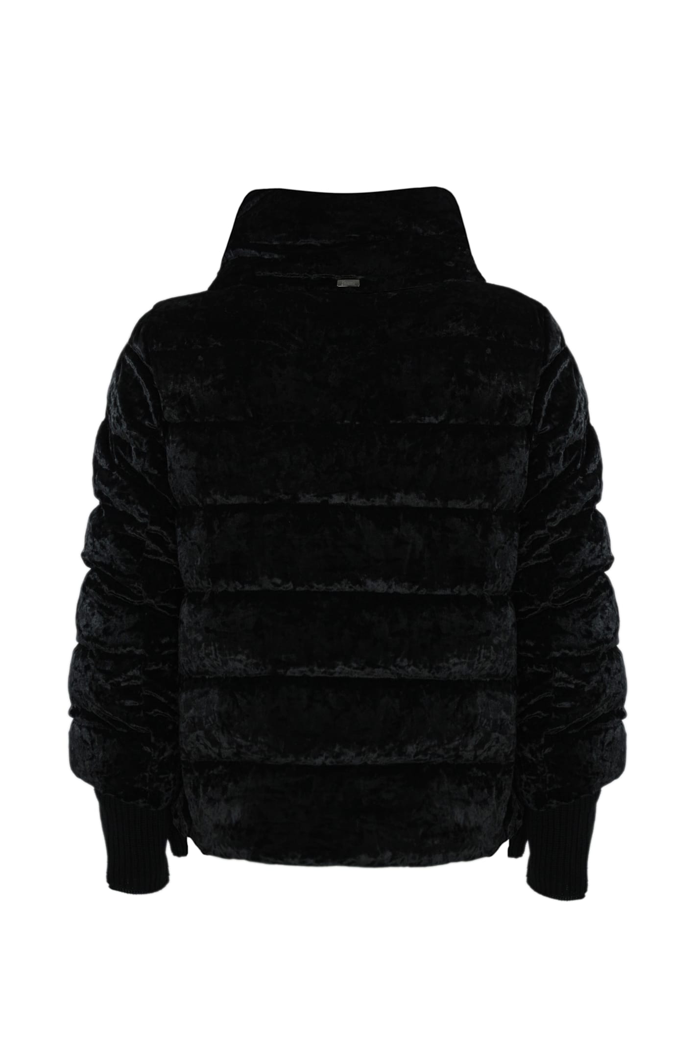 Shop Herno Down Jacket In Velvet In Nero