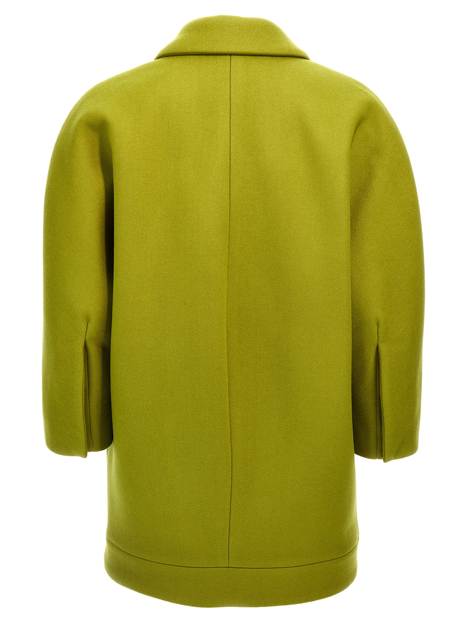 Gucci Green Double-breasted Jacket With Notched Revers In Wool Woman In Pistacchiomix