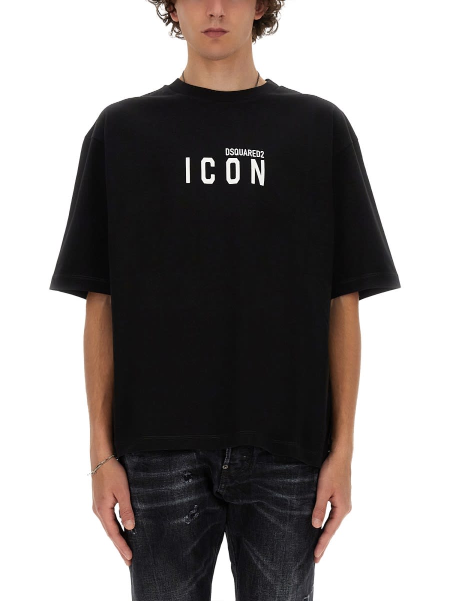 Shop Dsquared2 Logo Print T-shirt In Black