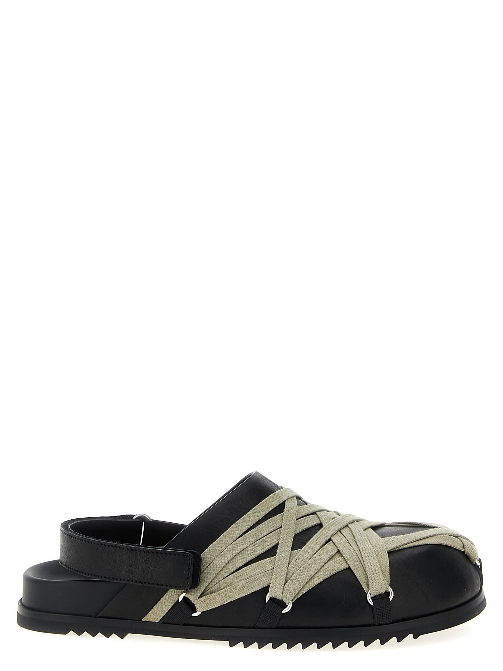 Rick Owens Megalaced Mule Shark Tooth Sole In Black