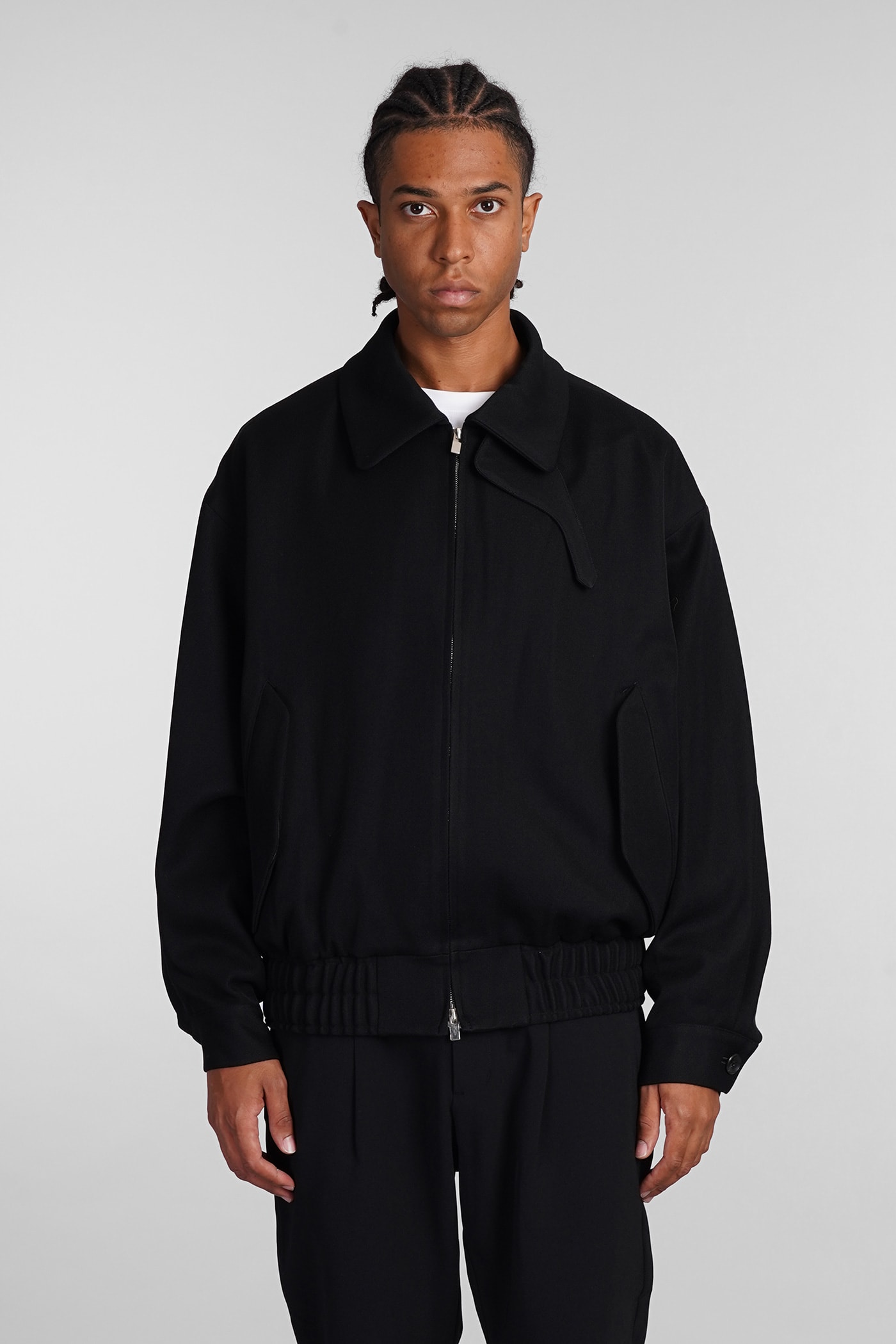 Bomber In Black Wool