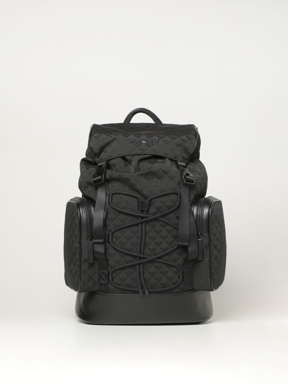 Emporio Armani Backpack Emporio Armani Multipocket Backpack With All Over Logo