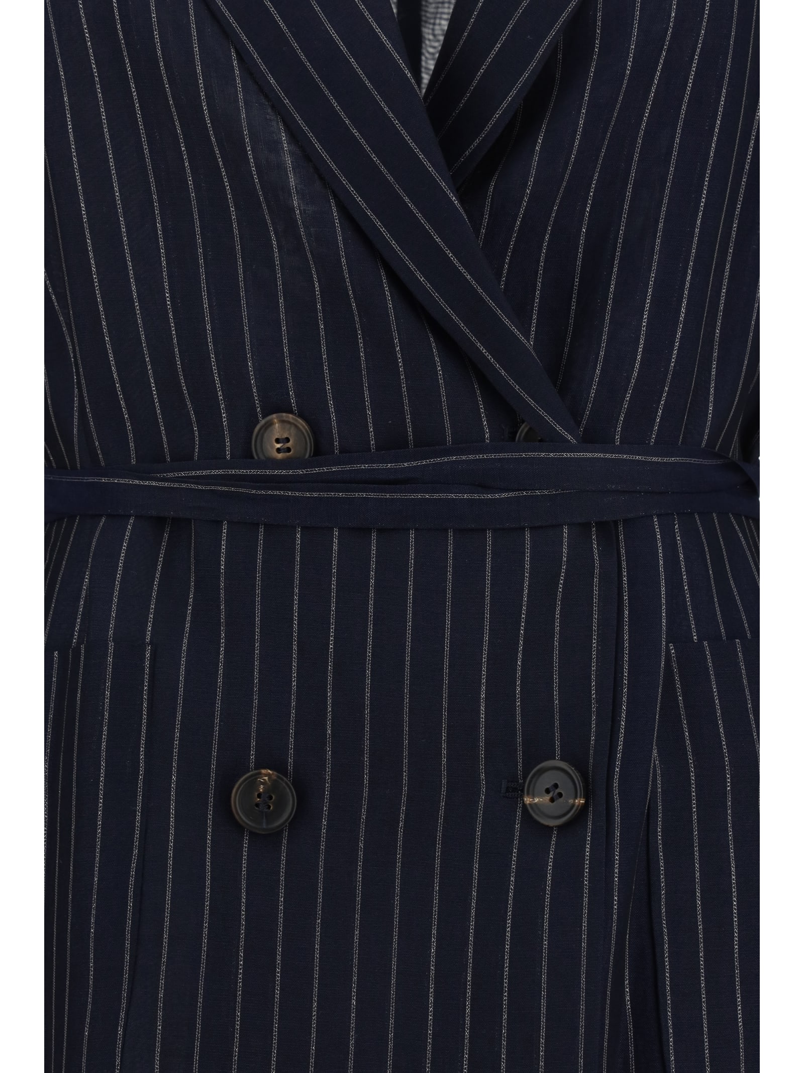 Shop Brunello Cucinelli Blazer Jacket In Blu/argento
