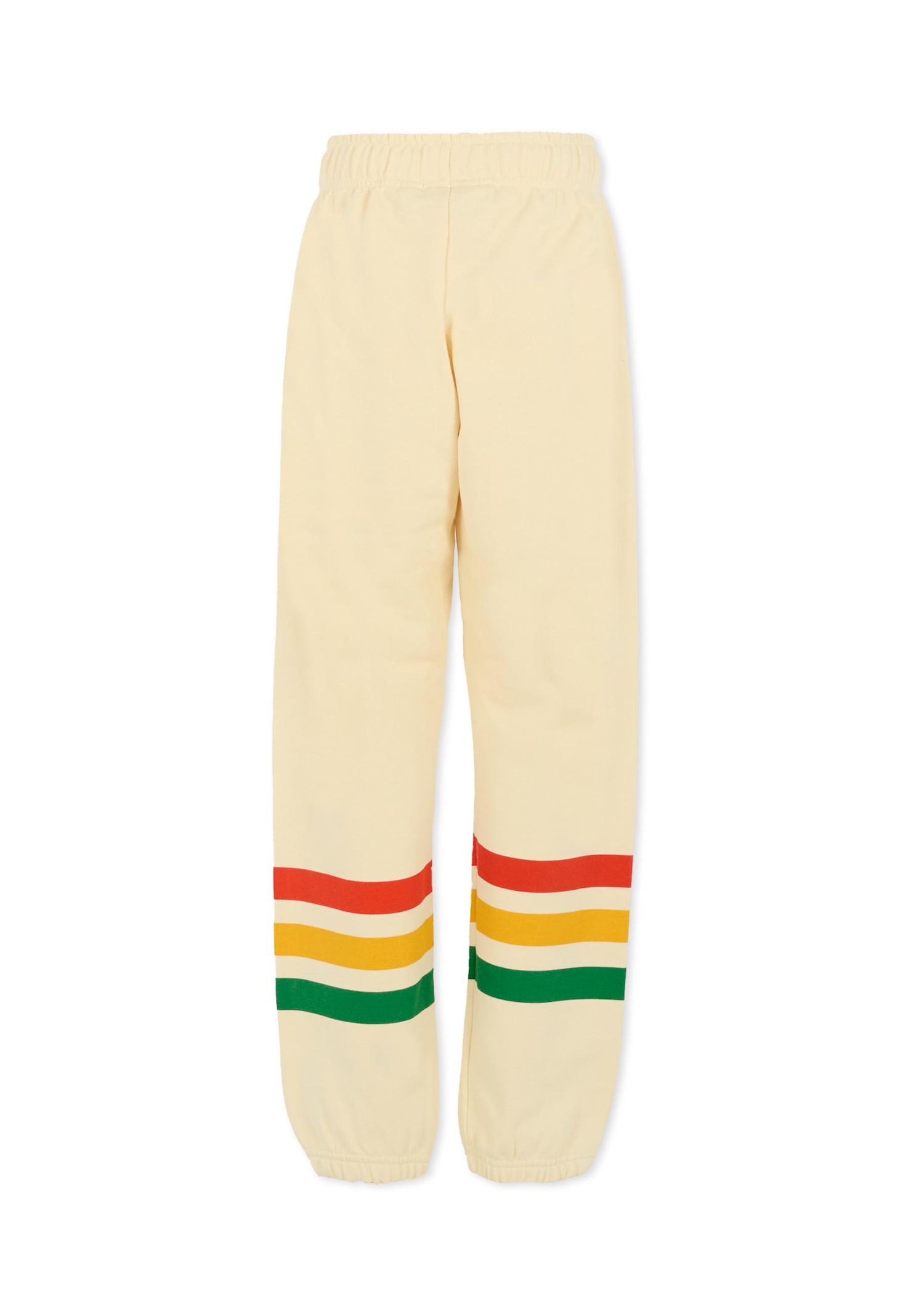 Mini Rodini Ivory Trousers For Kids With Bear In White