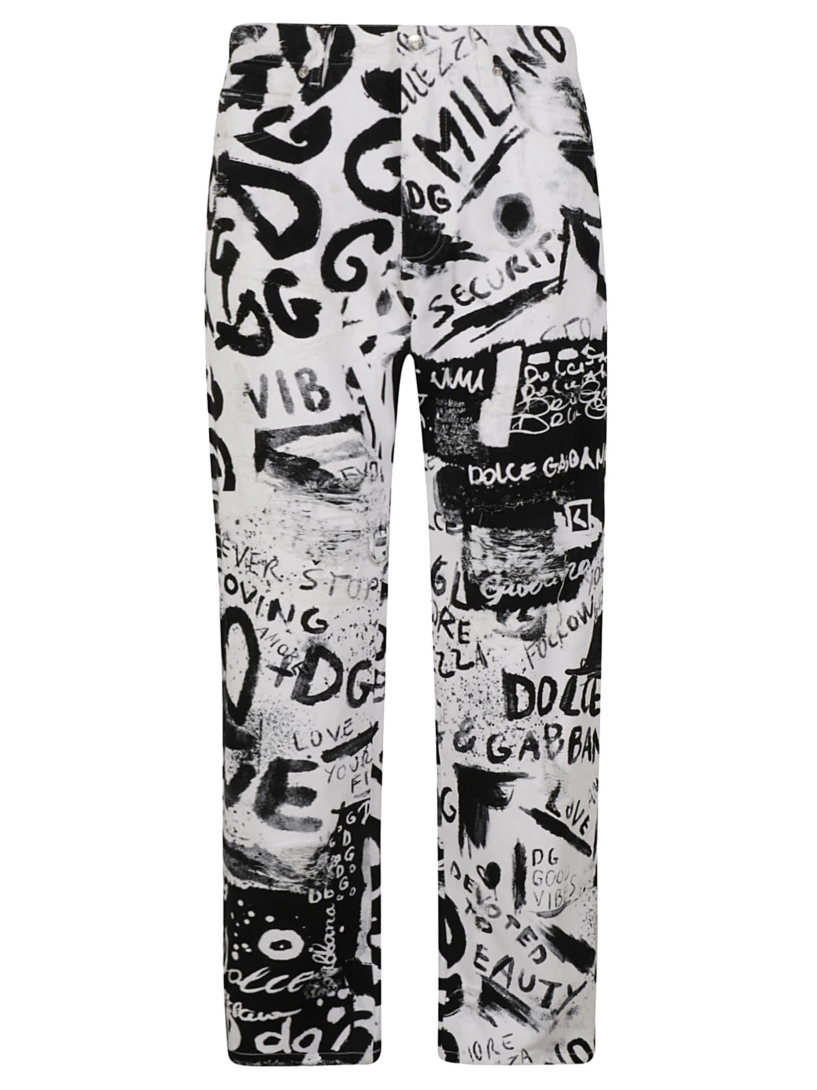 Dolce & Gabbana Graffiti Logo Jeans