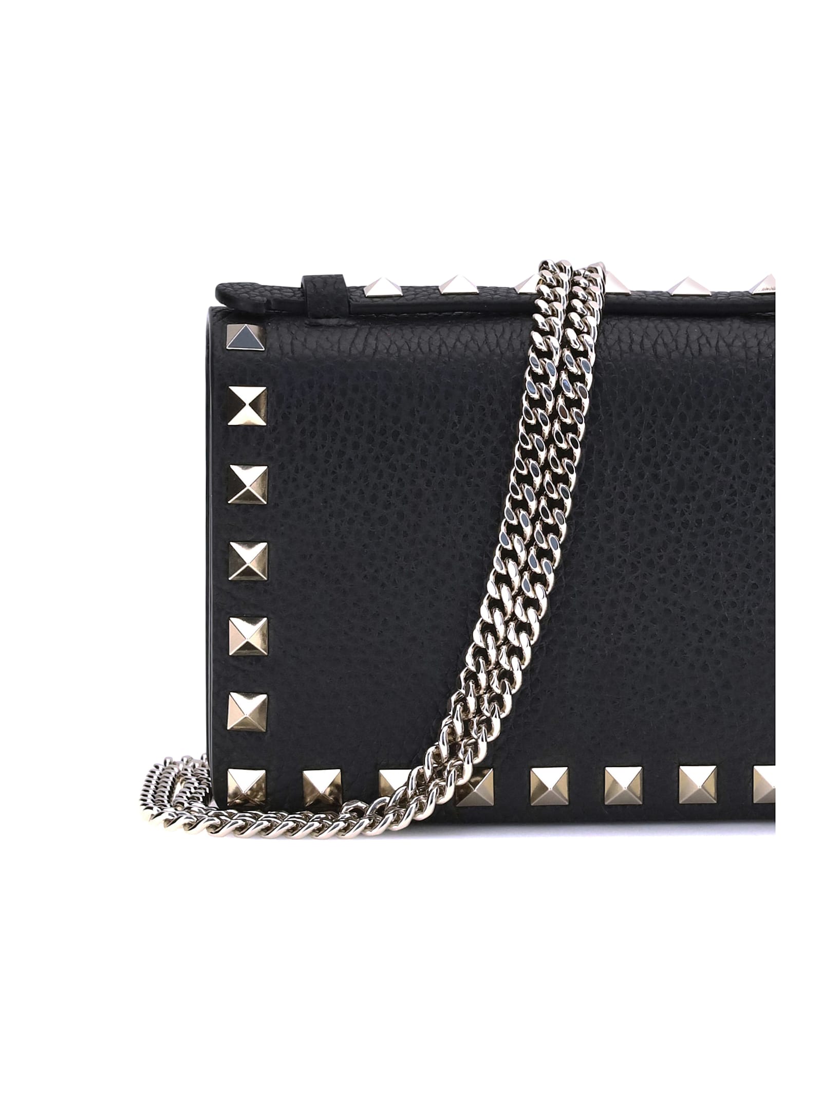 Valentino Wallet With Chain In Black