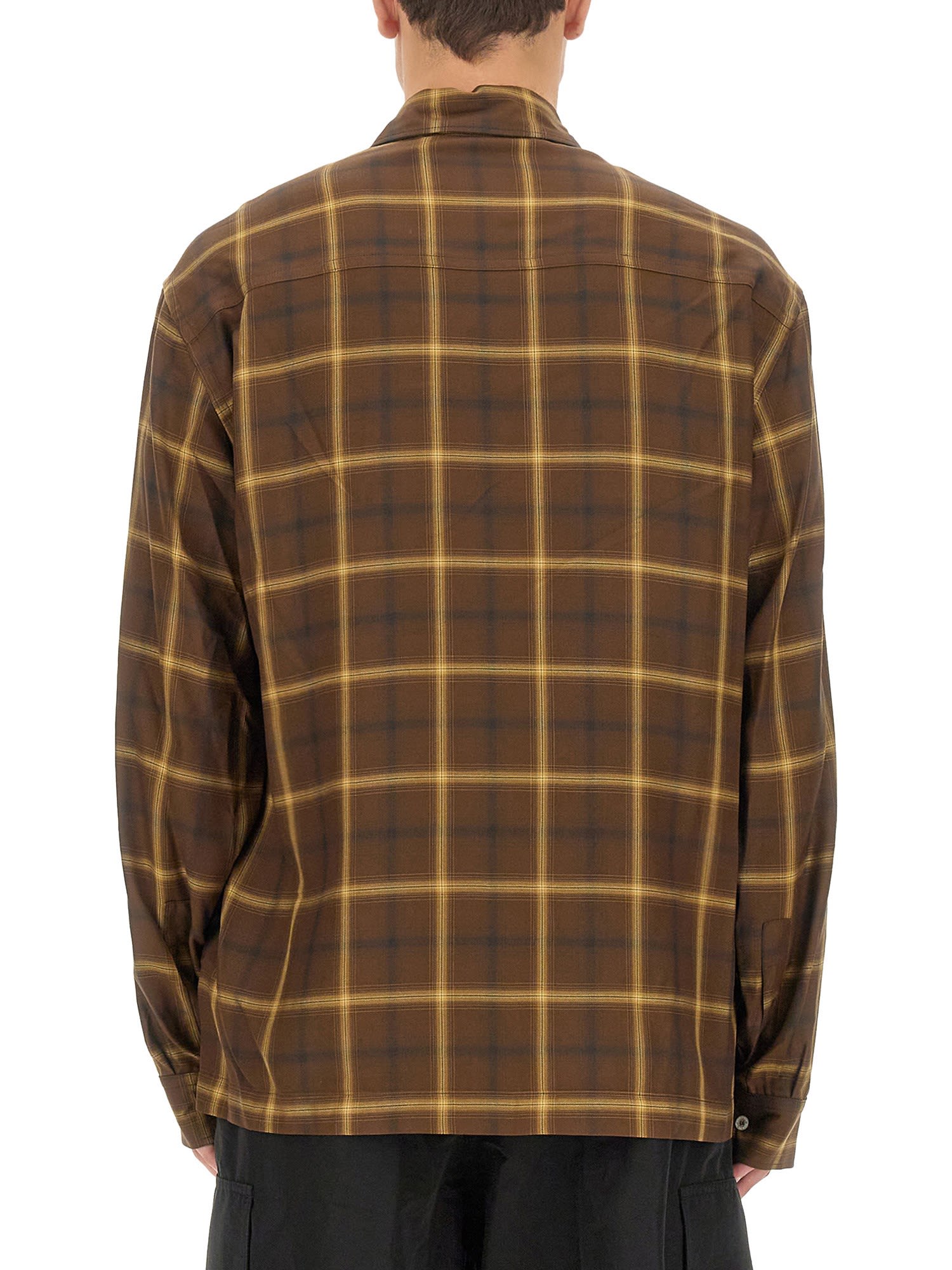 Palm Angels Camicia A Maniche Lunghe Con Monogram In Brown