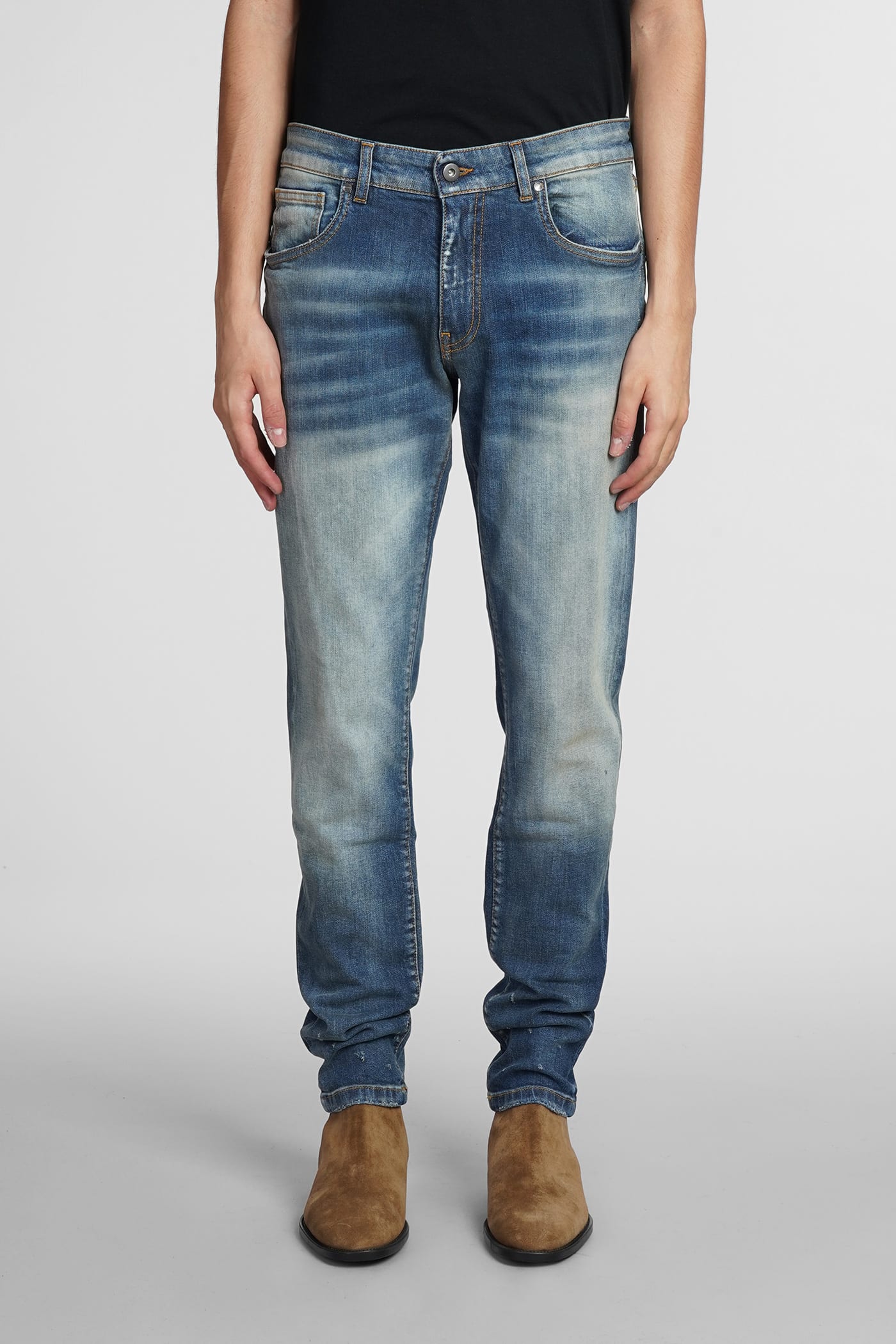 Shop Salvatore Santoro Jeans In Blue Cotton