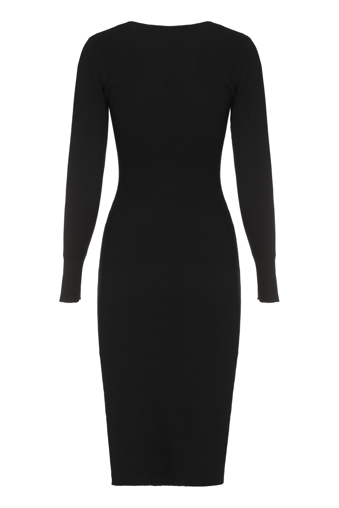 Shop Pinko Leone Knitted Dress In Black