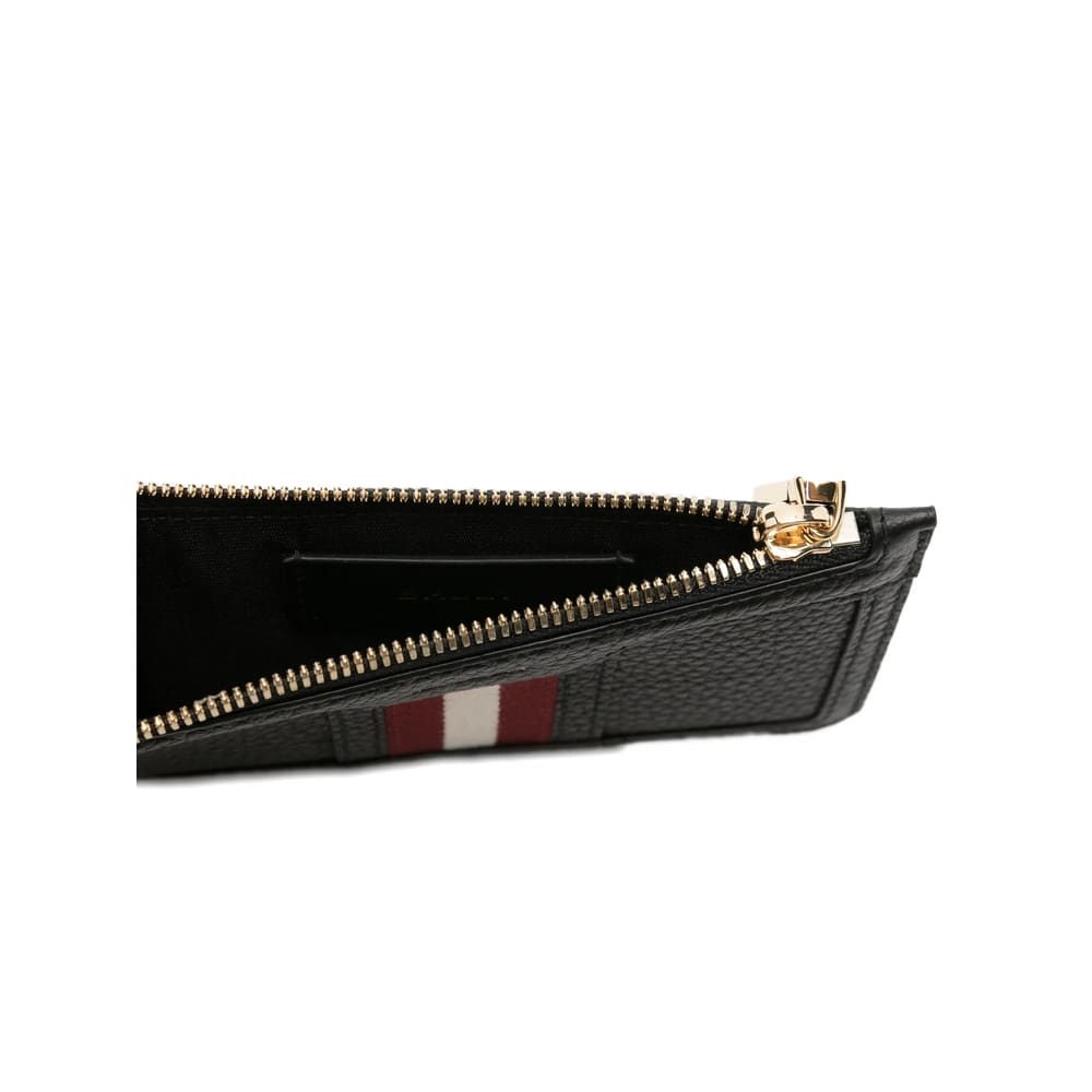 Bally Ribbon-detail Zip Card Holder In Black