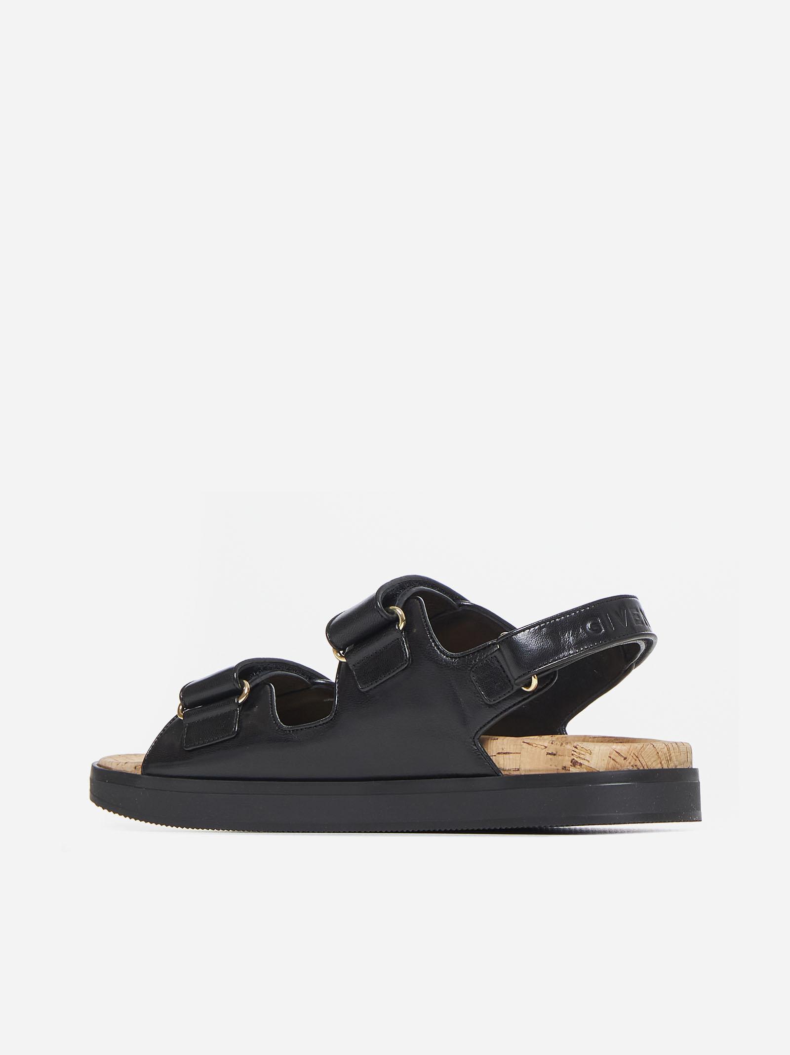 Shop Givenchy 4g Leather Flat Sandals In Black