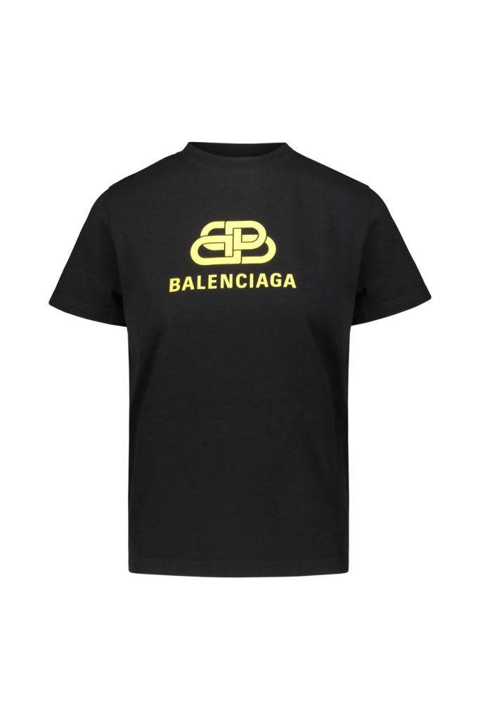 BALENCIAGA T-SHIRT WITH YELLOW LOGO