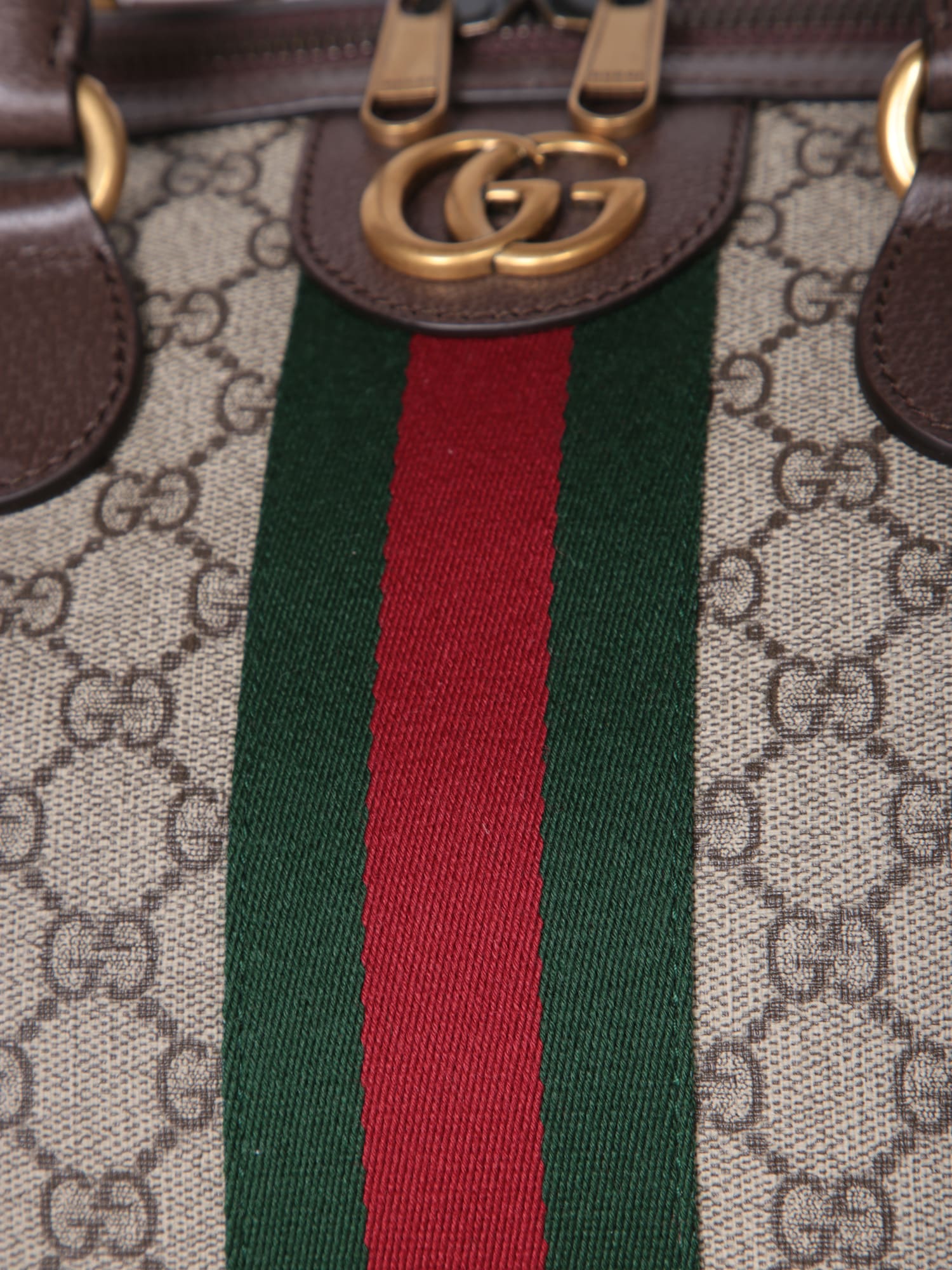 Shop Gucci Savoy Supreme Beige Bag