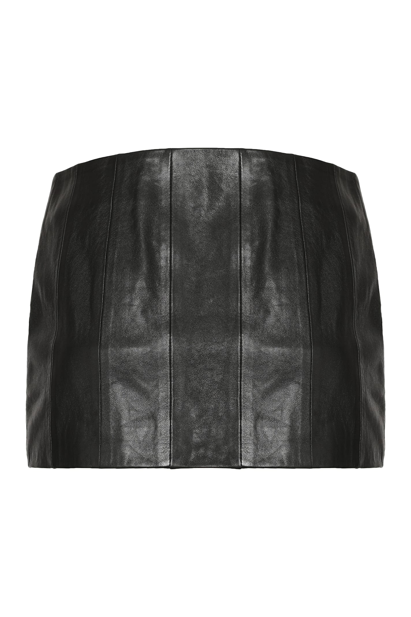 Khaite Meelar Leather Mini Skirt In Black