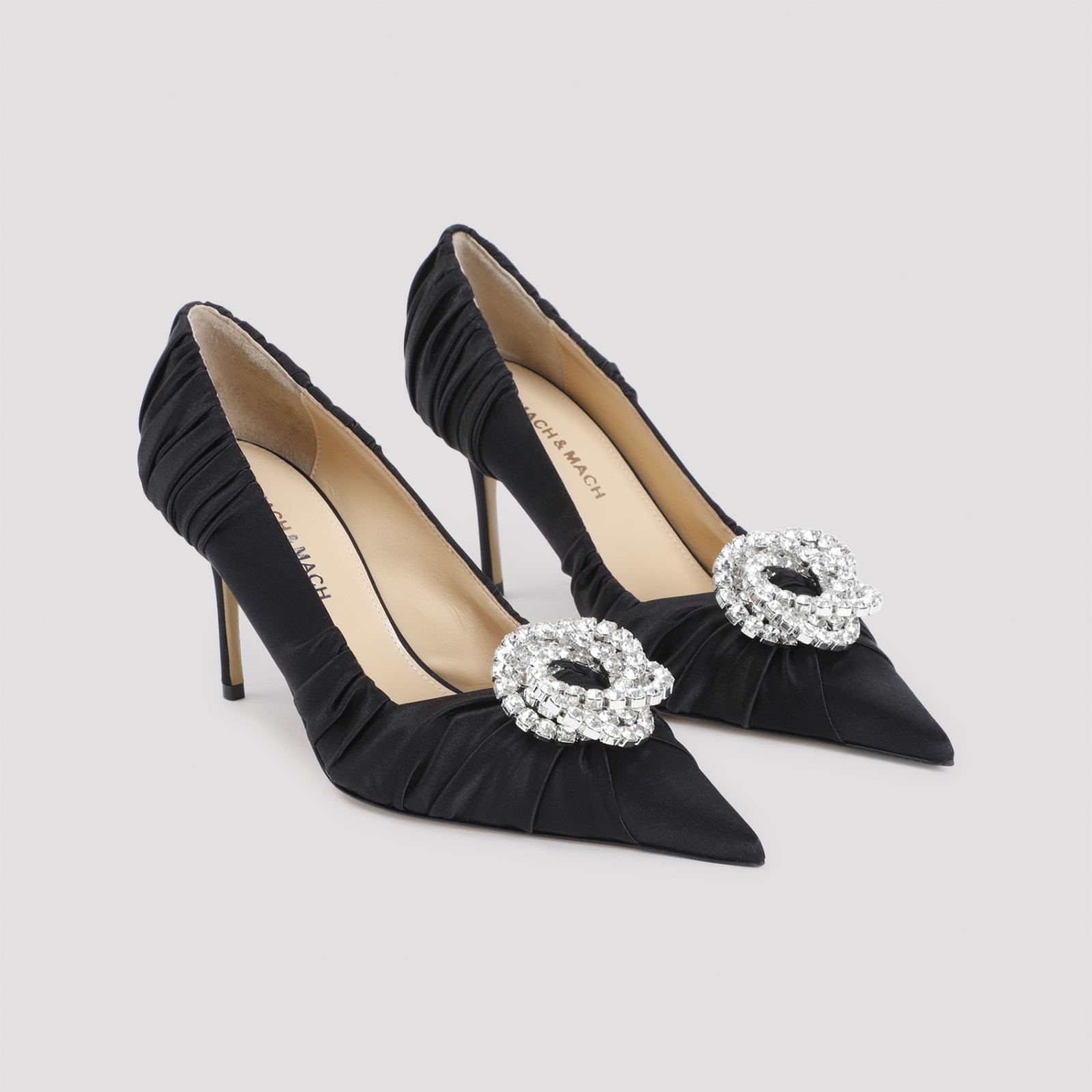 Shop Mach &amp; Mach Galaxy Satin Pumps In Black