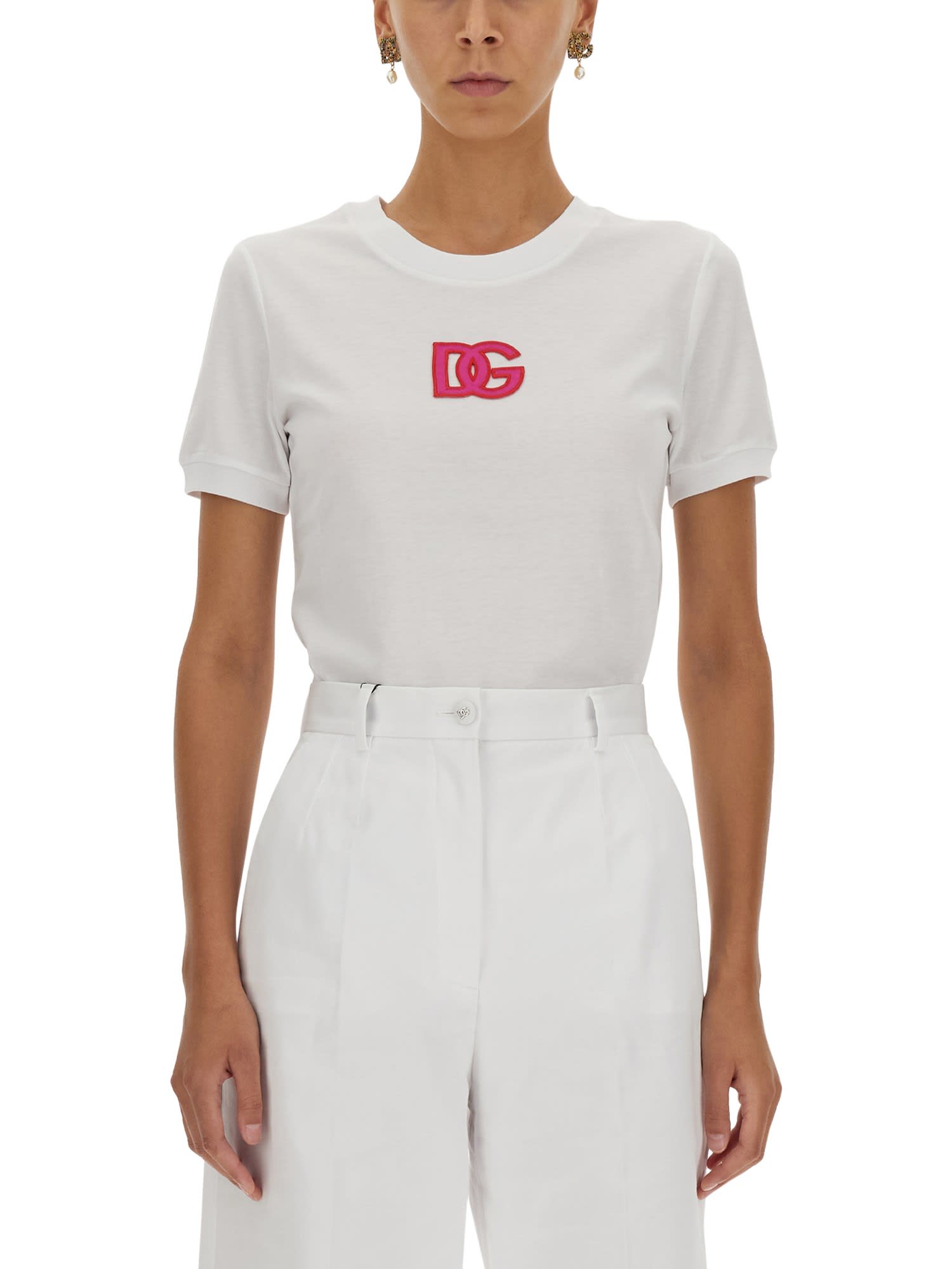 T-shirt With Logo Embroidery