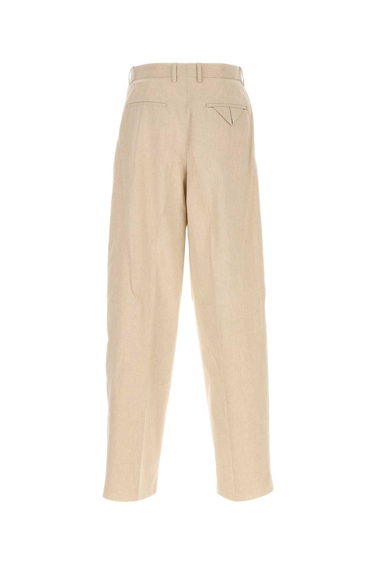 BOTTEGA VENETA MELANGE CREAM HEMP BLEND PANT 