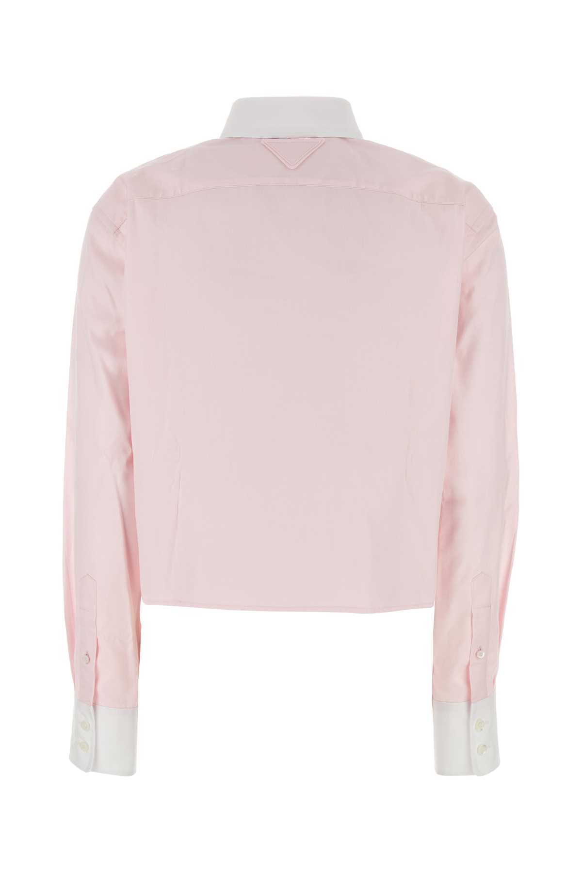 Shop Prada Pastel Pink Oxford Shirt In Rosa