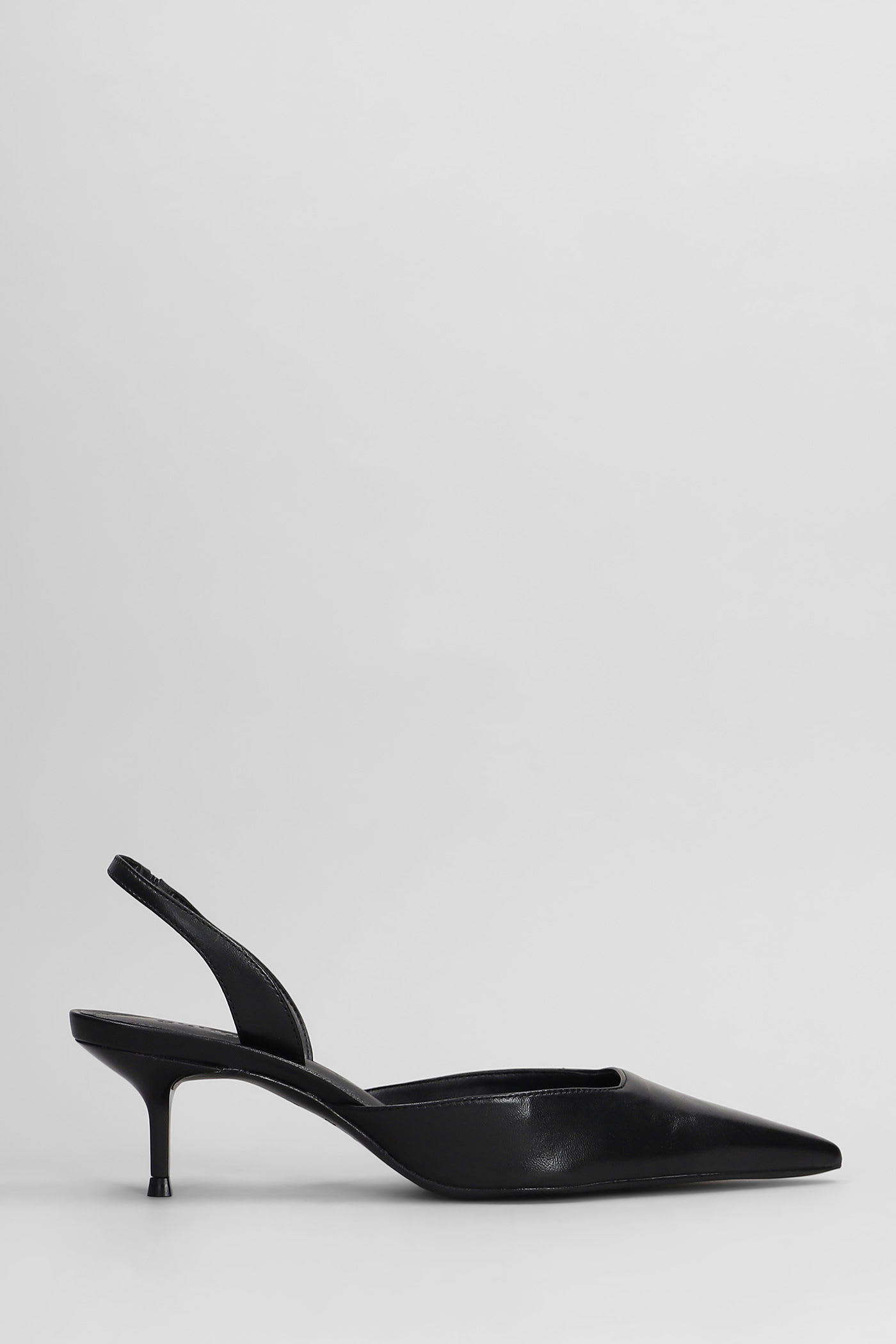 SCHUTZ PAOLA MID PUMPS IN BLACK LEATHER