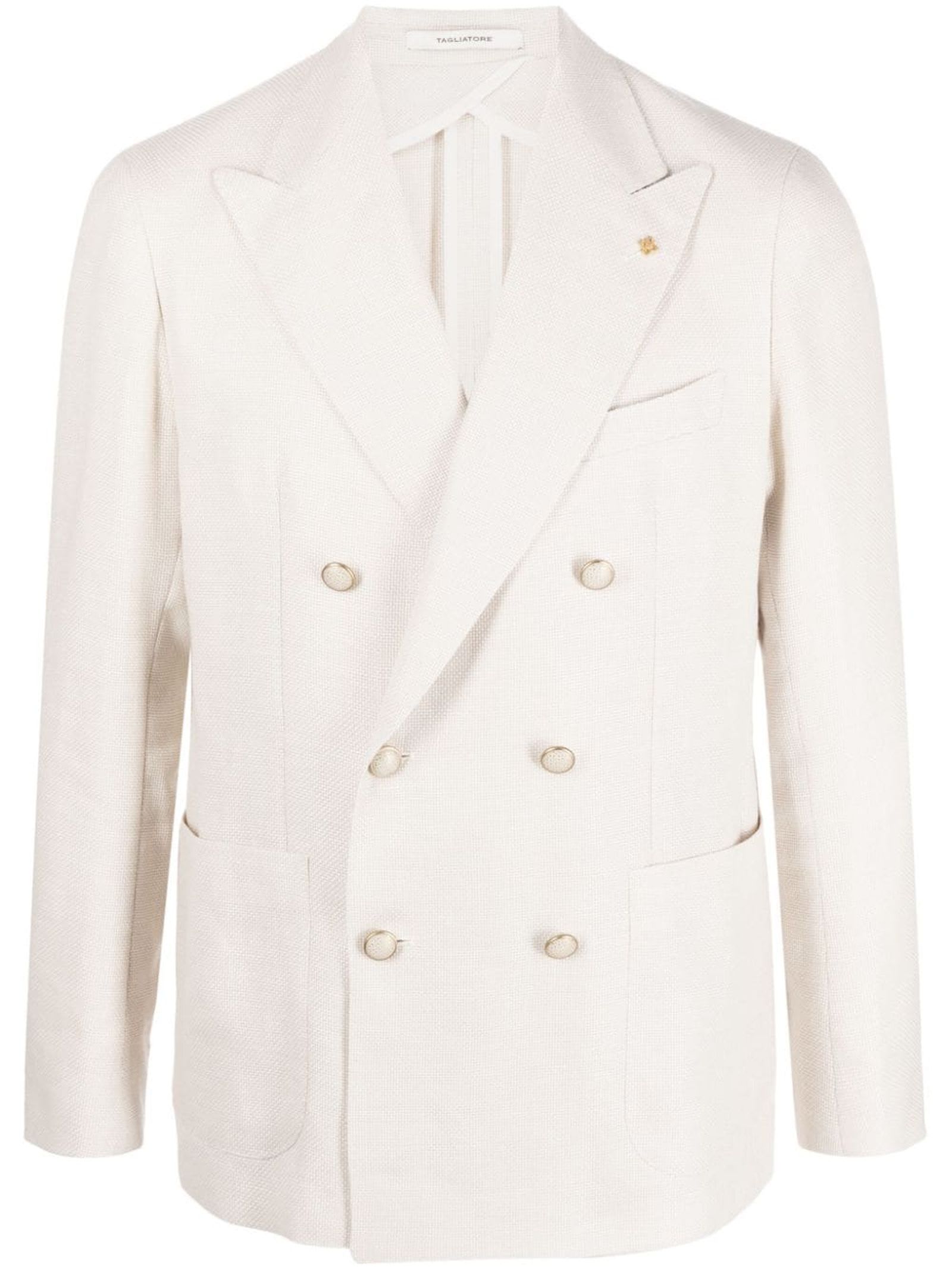 Light Beige Virgin Wool-linen Blend Blazer