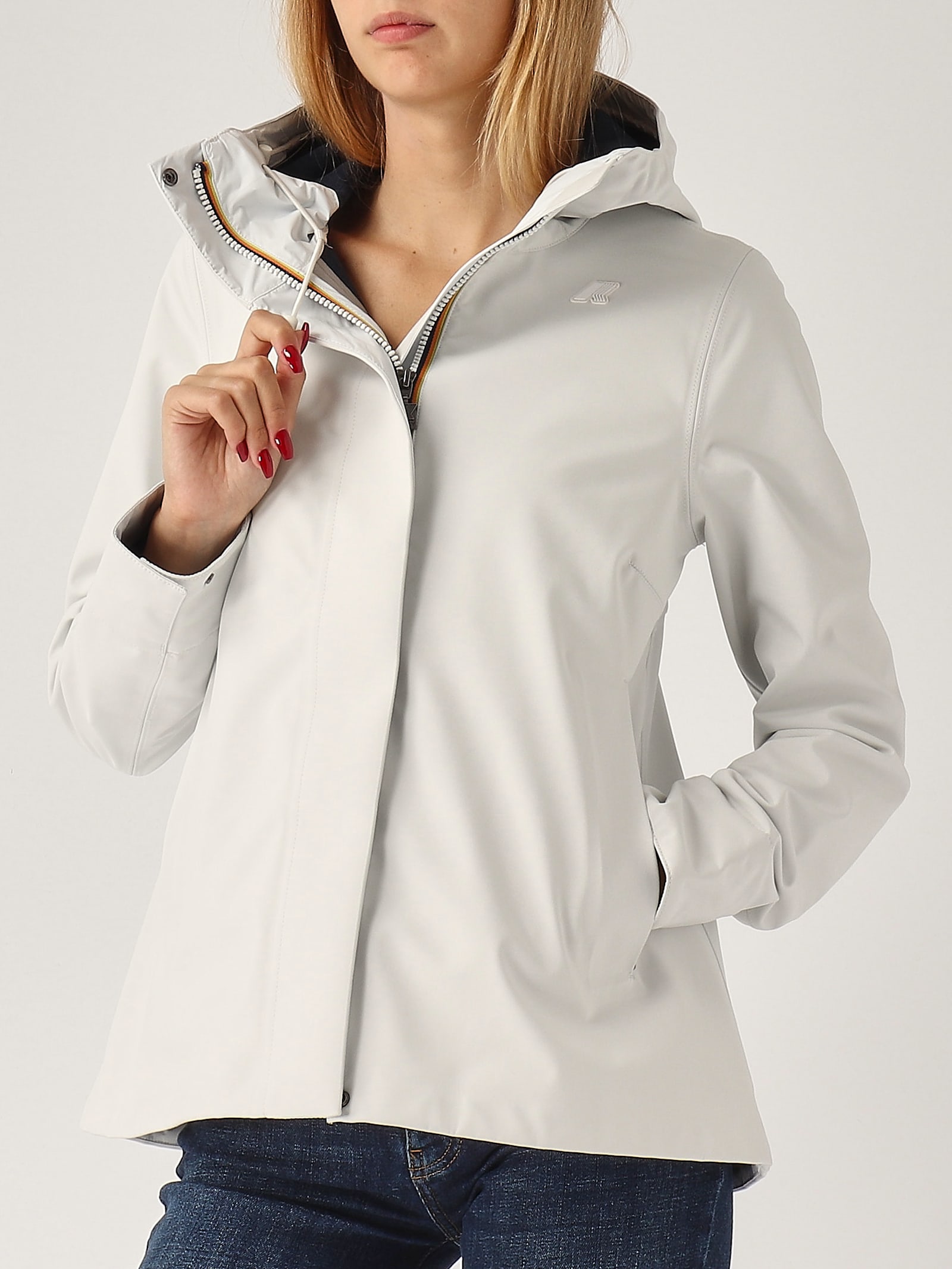 Shop K-way Madalina Bonded Jacket In Bianco