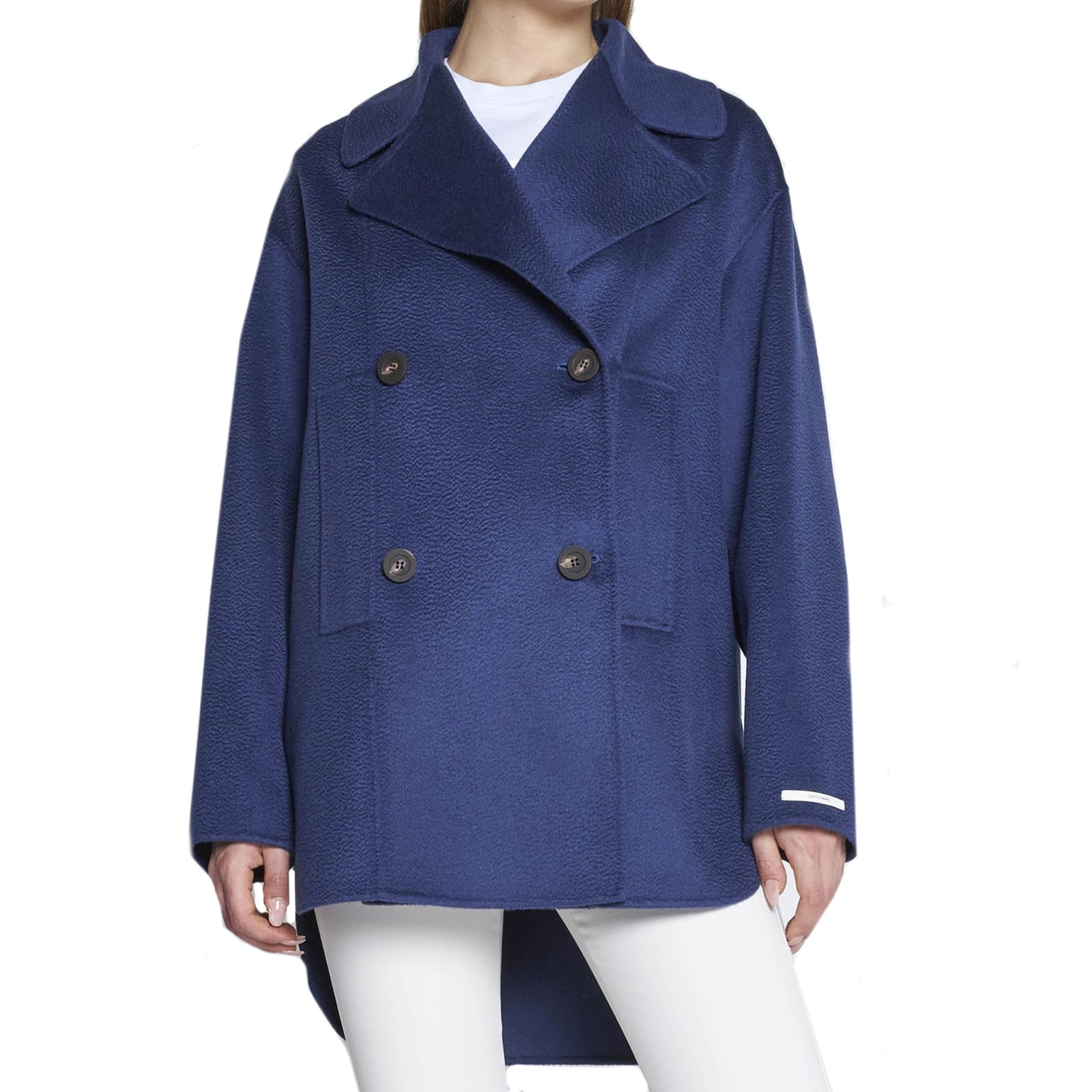 Shop Sportmax Nausica Cashmere Coat In Blue