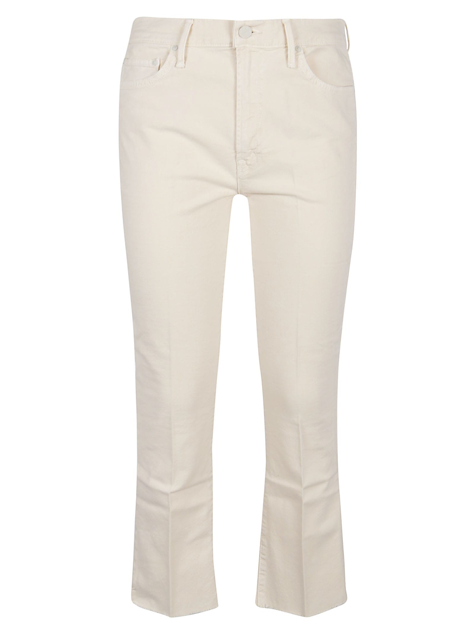 Mother The Insider Crop Step Fray Jeans In Civ Chalk Ivory | ModeSens