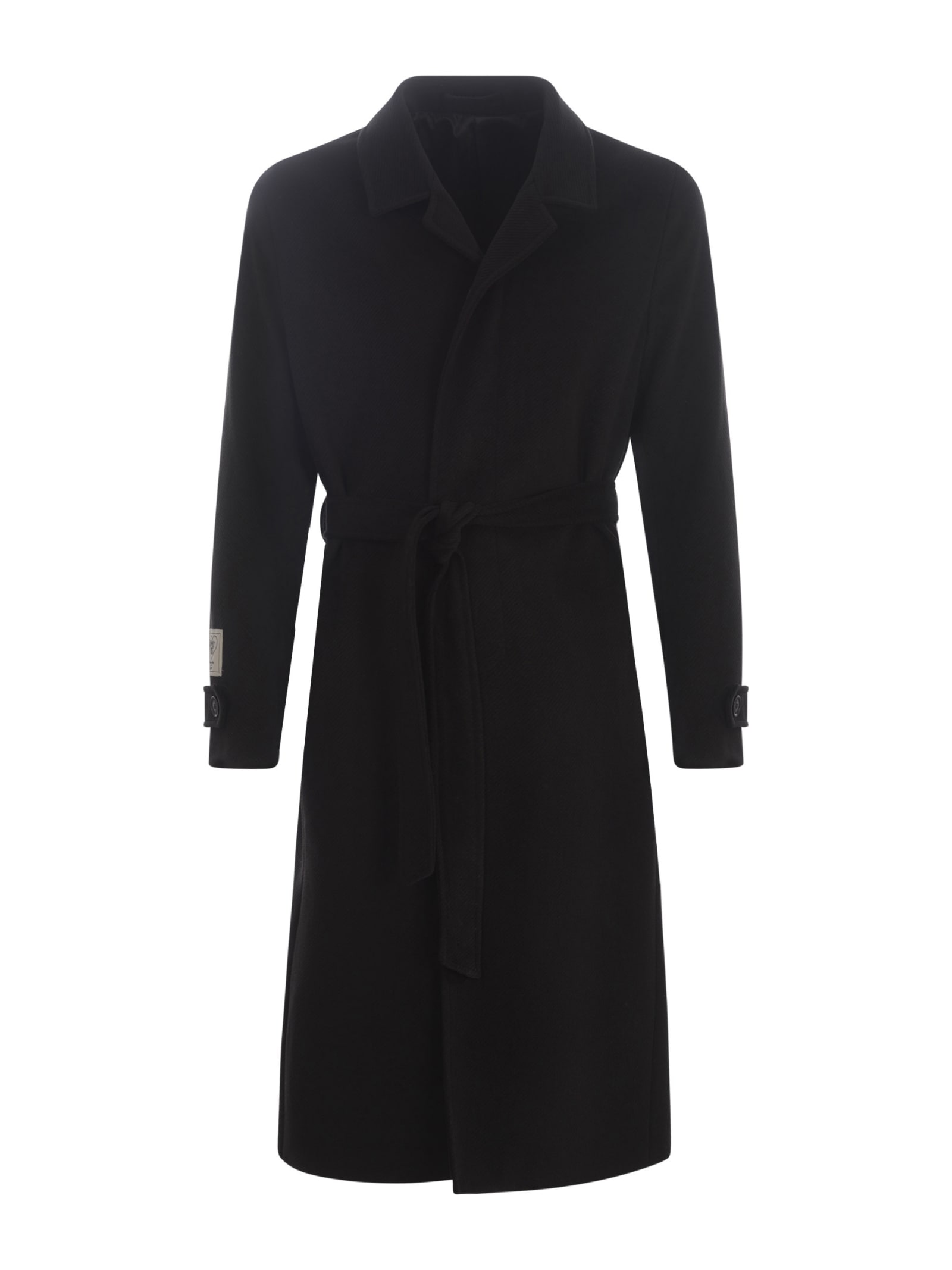 Family First Milano Coat Family First In Blend Wool In Nero