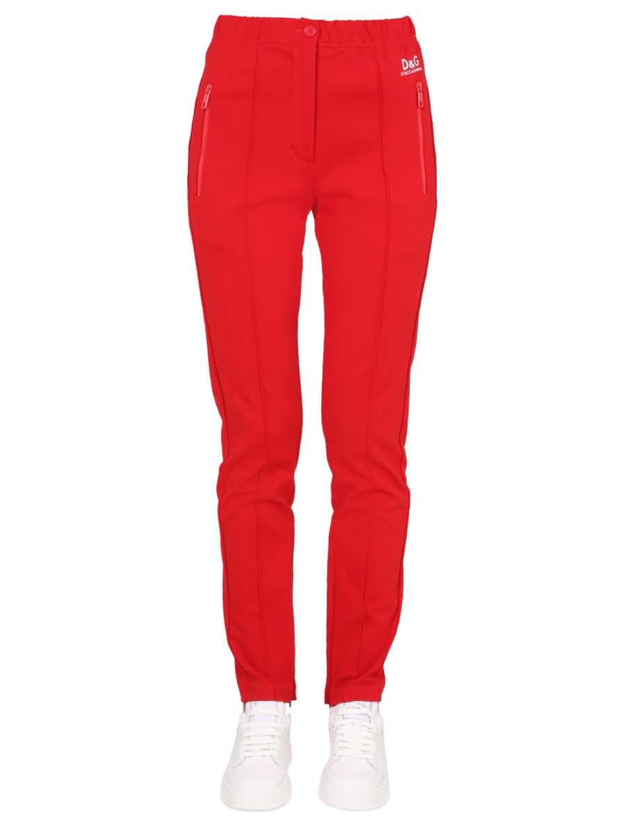 Shop Dolce & Gabbana Pantaloni In Punto Stoffa In Red